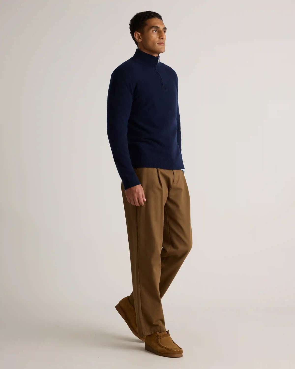 Mongolian Cashmere Quarter Zip Sweater