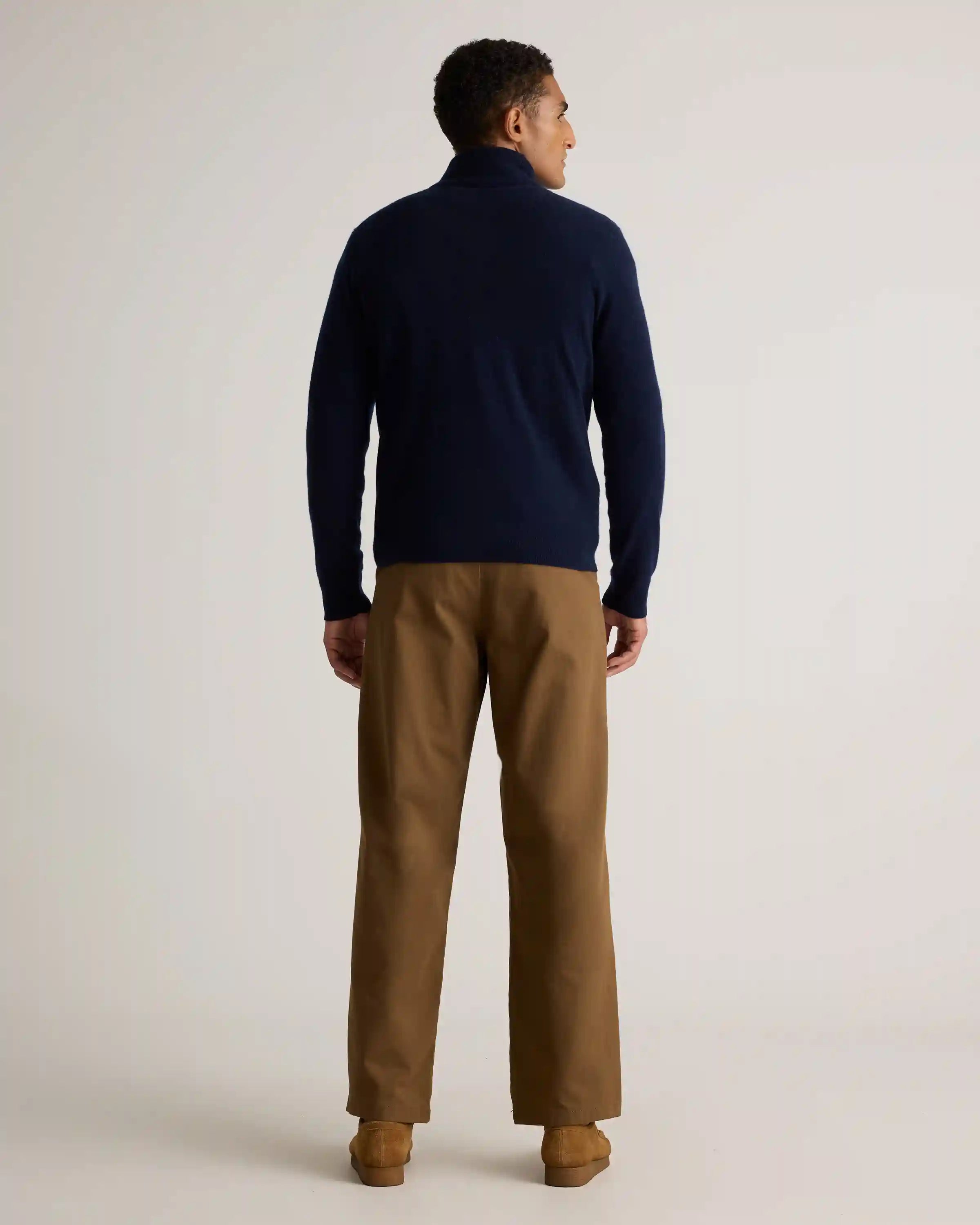 Mongolian Cashmere Quarter Zip Sweater