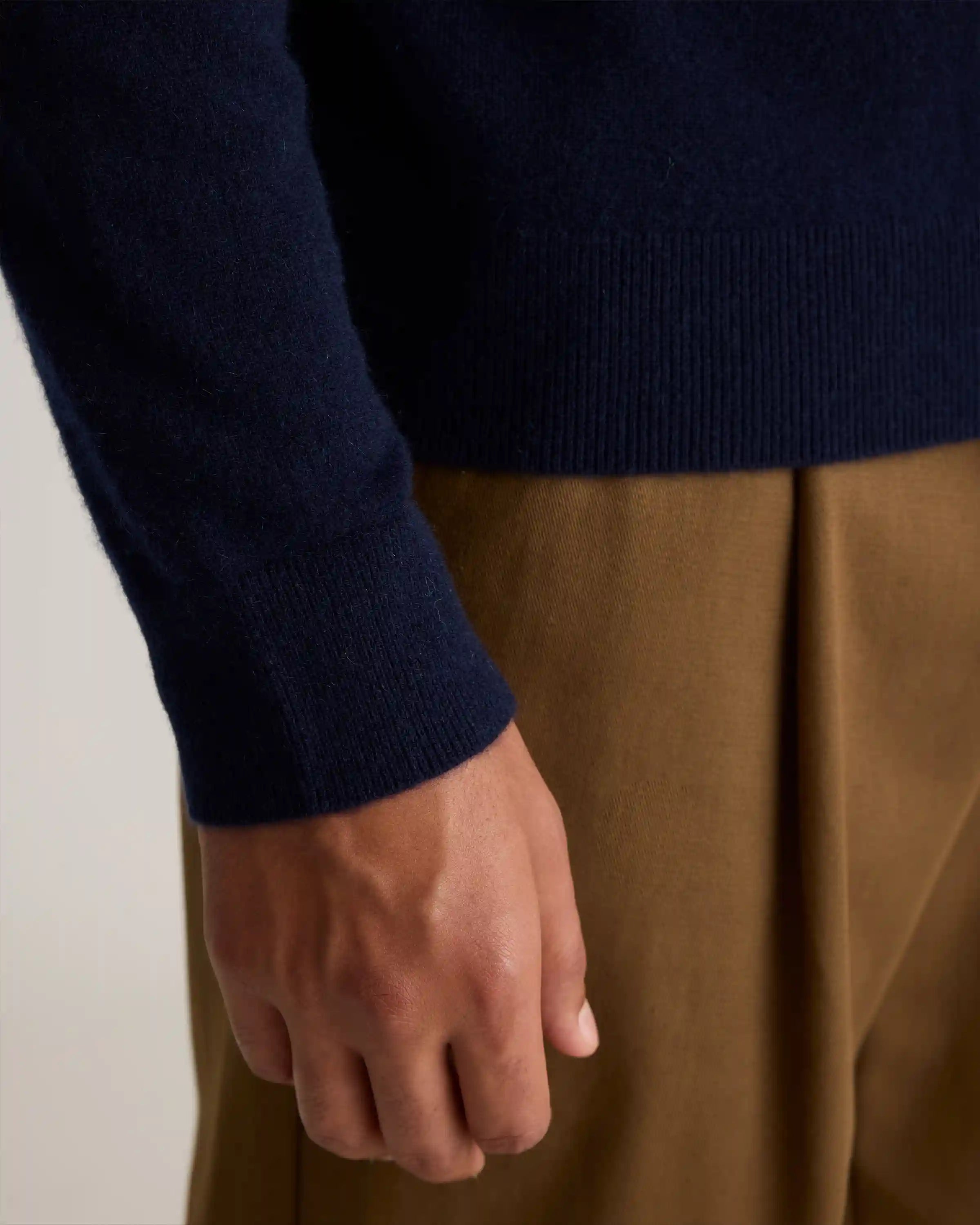 Mongolian Cashmere Quarter Zip Sweater