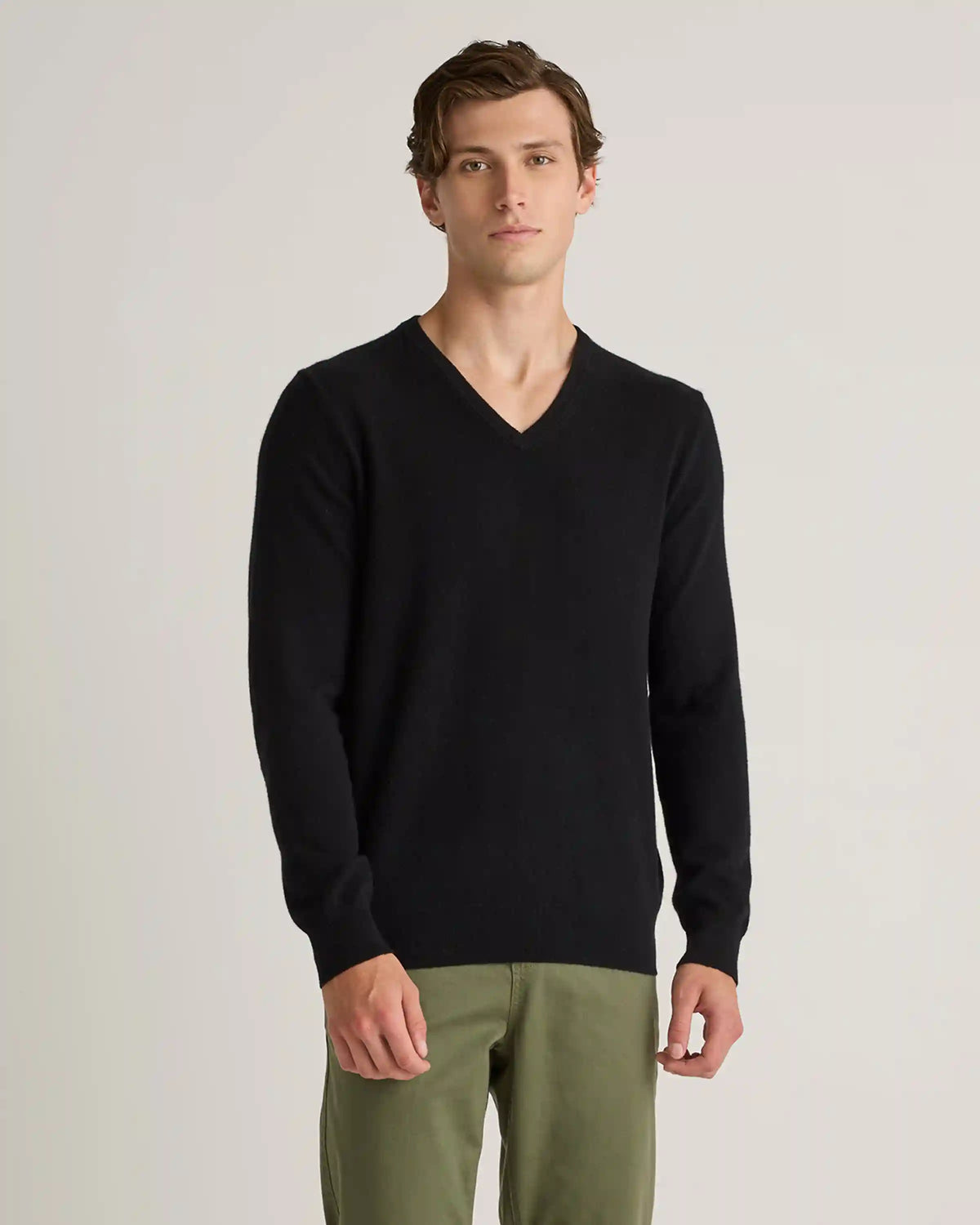 Mongolian Cashmere V-Neck Sweater