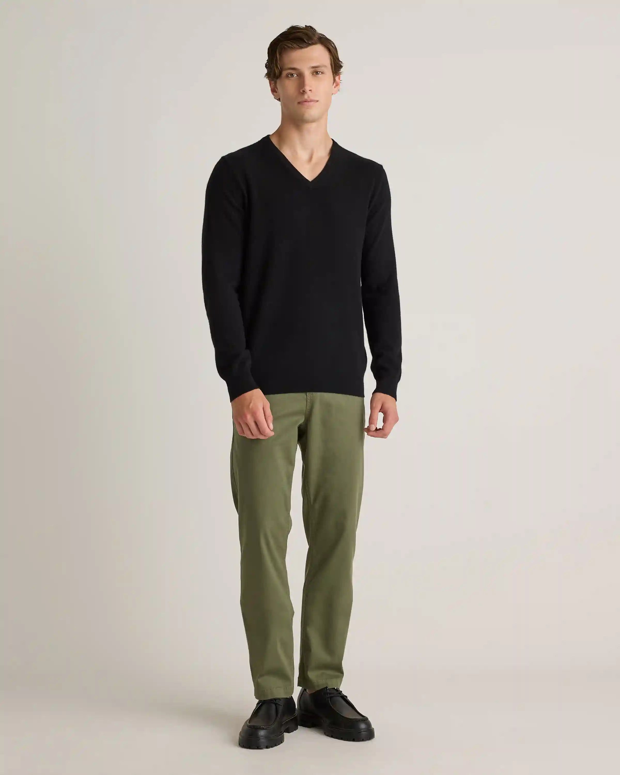 Mongolian Cashmere V-Neck Sweater