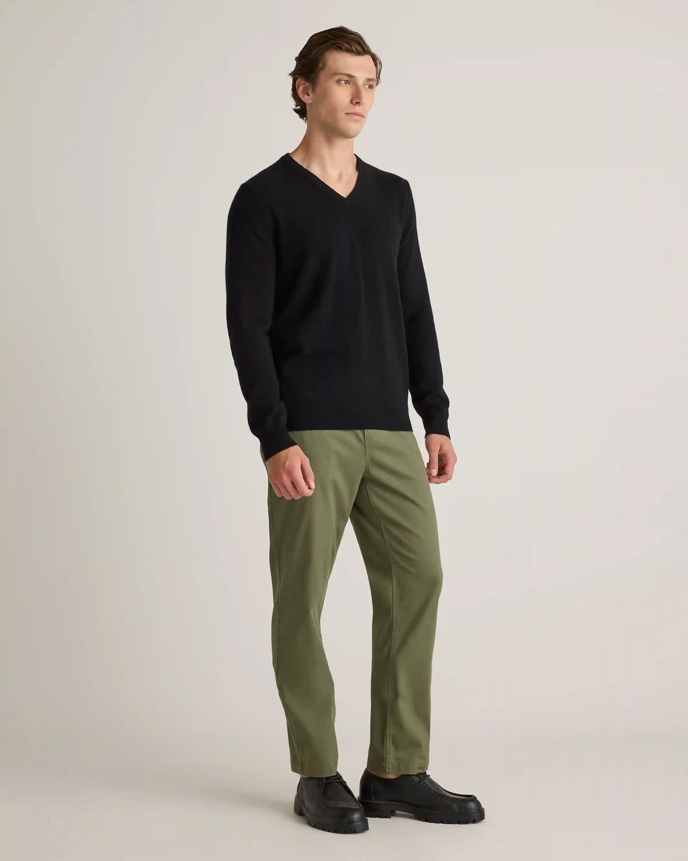 Mongolian Cashmere V-Neck Sweater