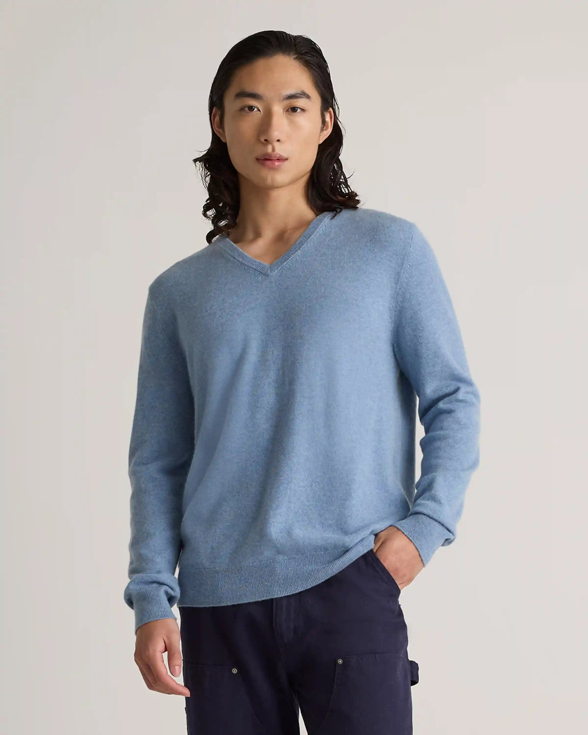 Mongolian Cashmere V-Neck Sweater