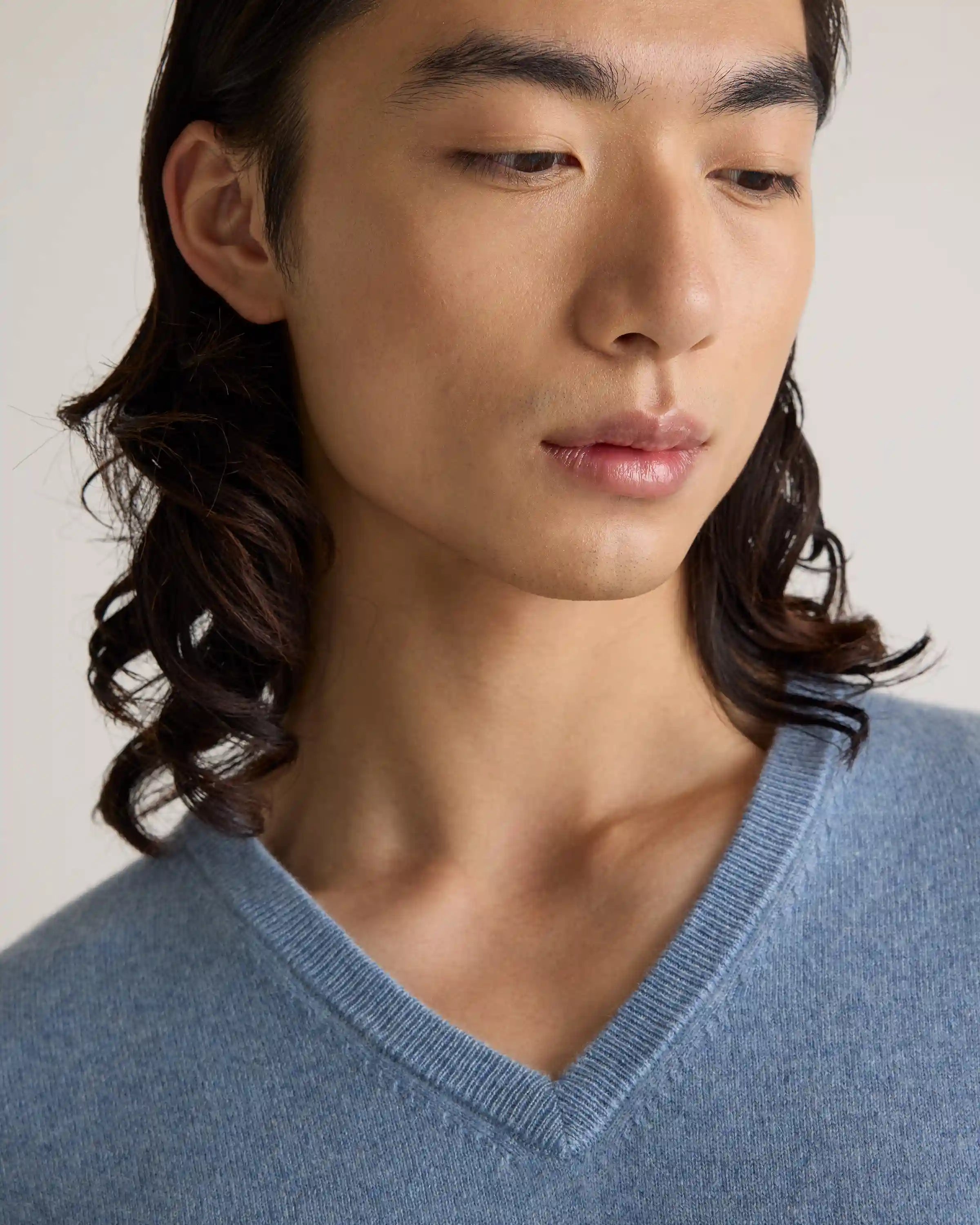 Mongolian Cashmere V-Neck Sweater