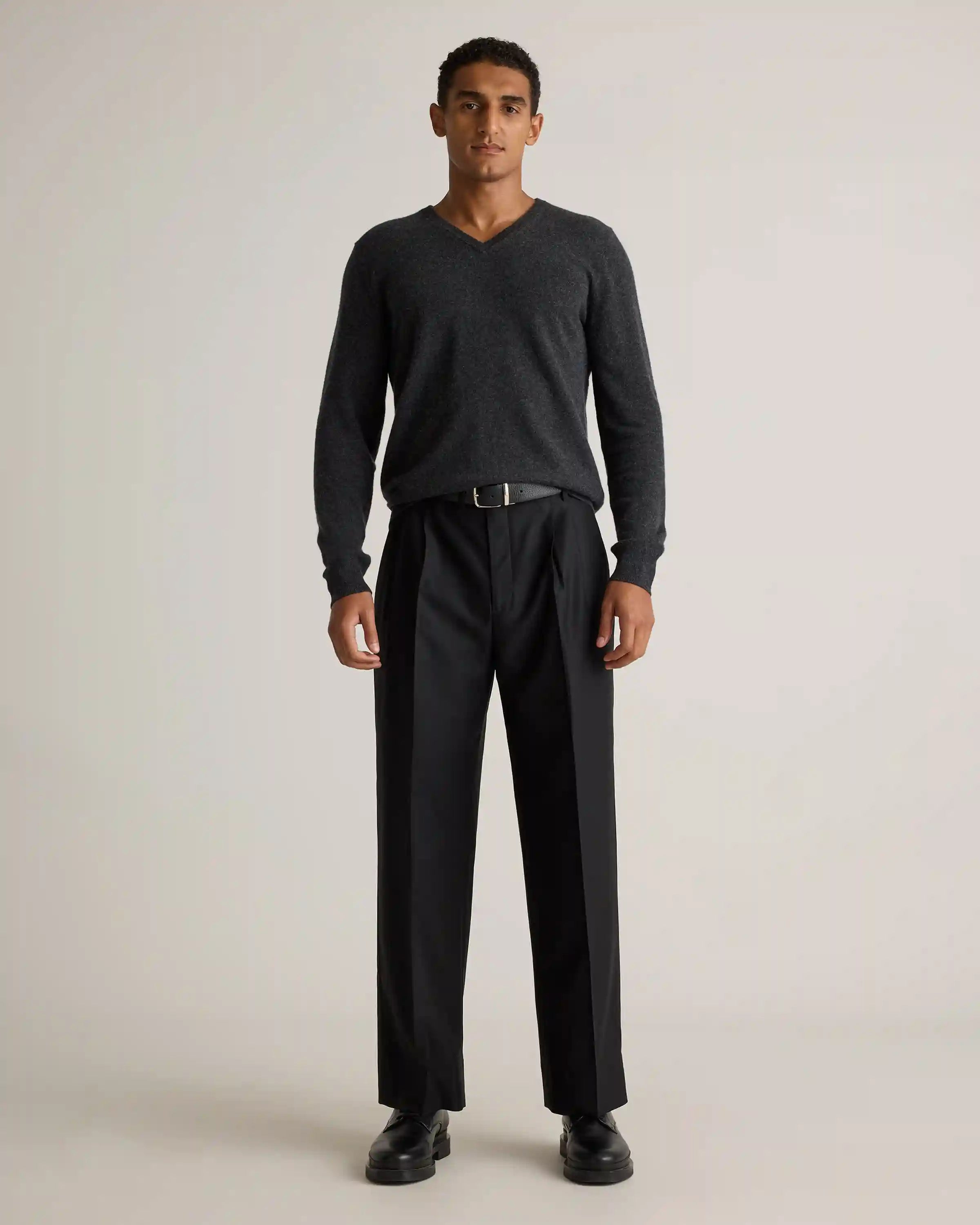 Mongolian Cashmere V-Neck Sweater