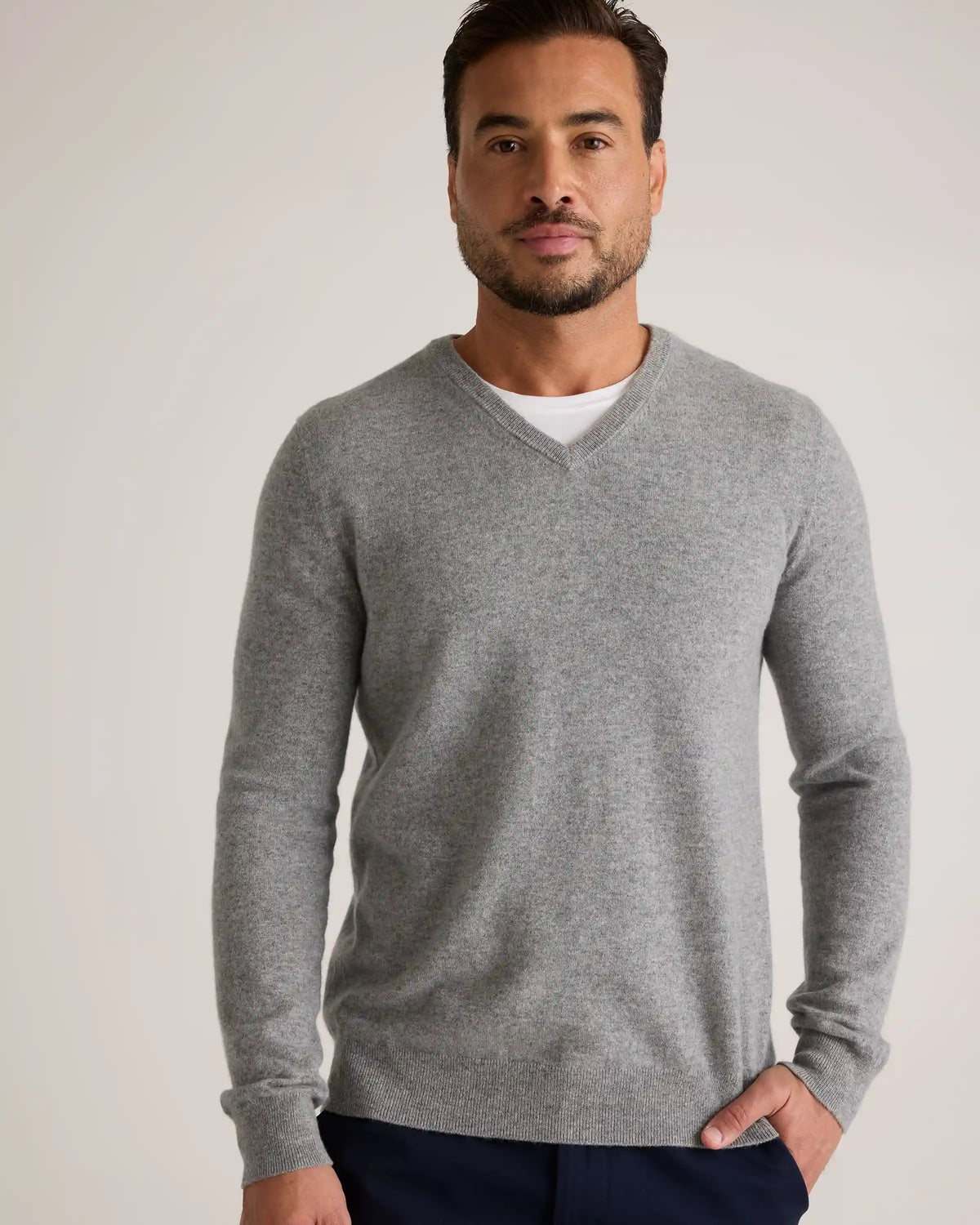 Mongolian Cashmere V-Neck Sweater