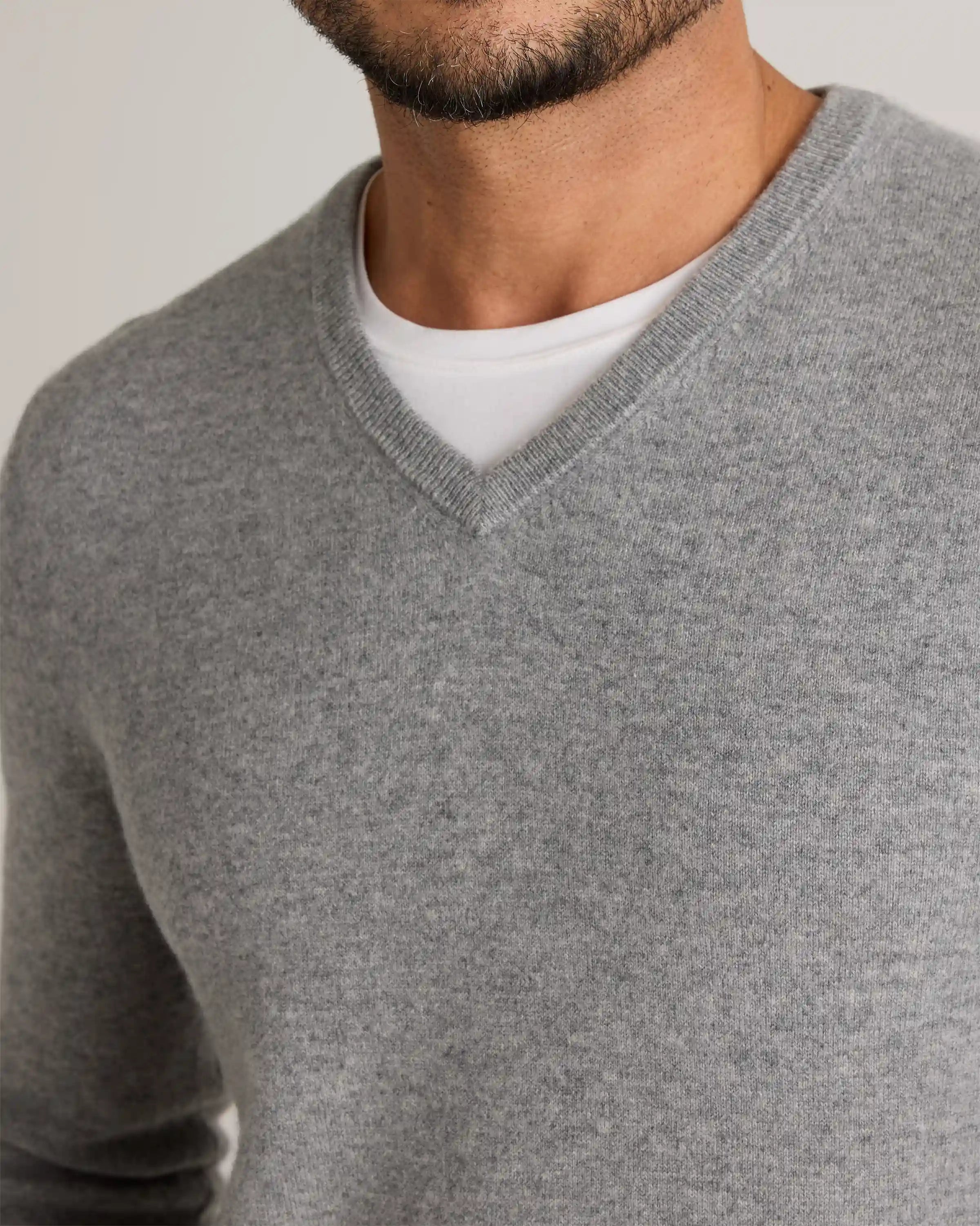 Mongolian Cashmere V-Neck Sweater