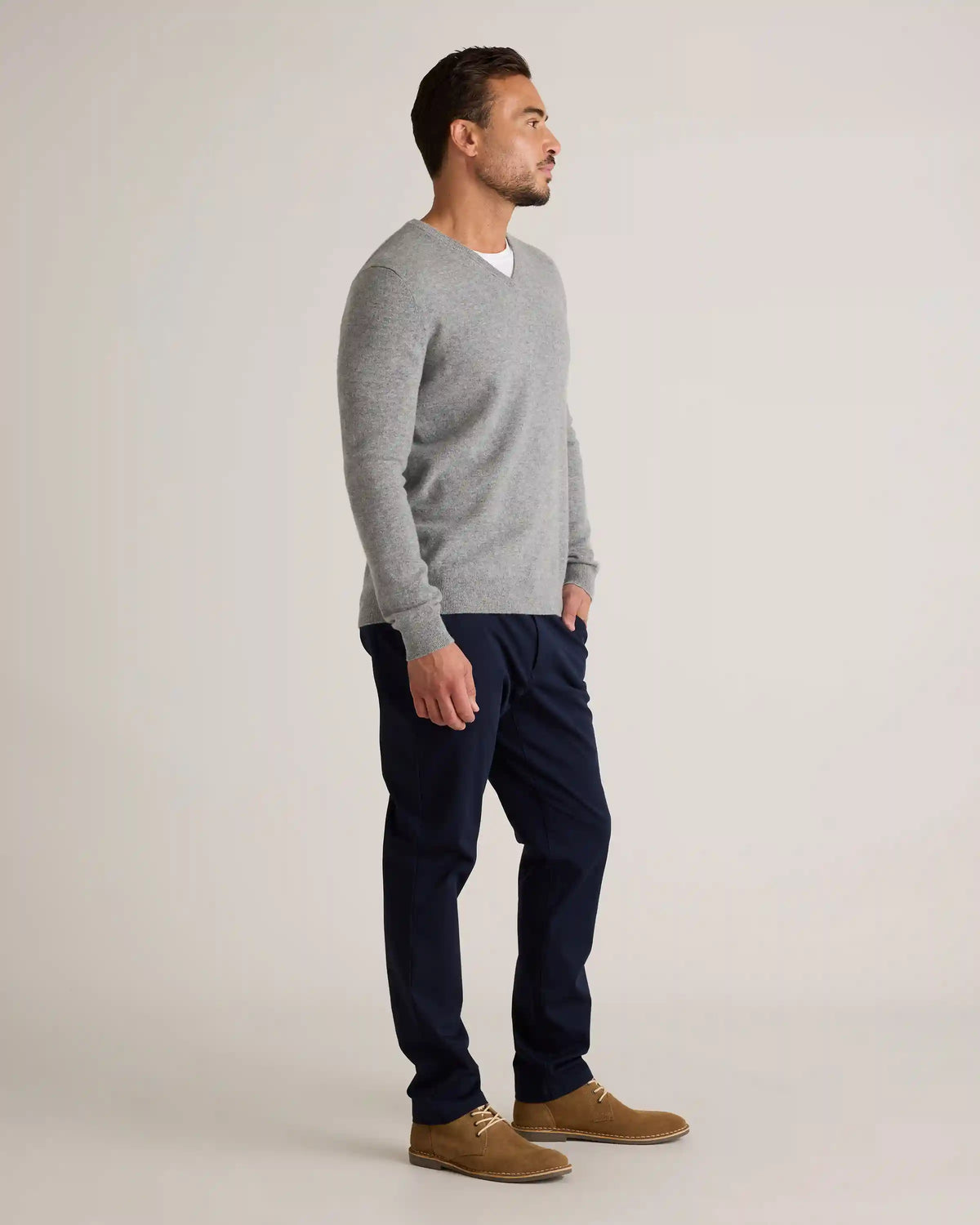 Mongolian Cashmere V-Neck Sweater