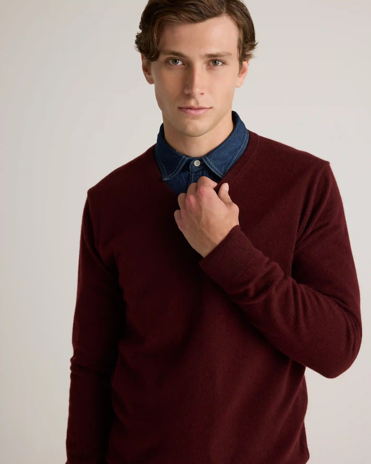 Mongolian Cashmere V-Neck Sweater