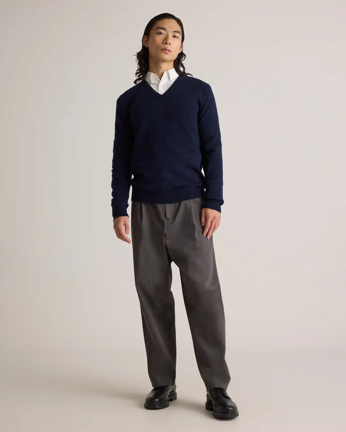 Mongolian Cashmere V-Neck Sweater