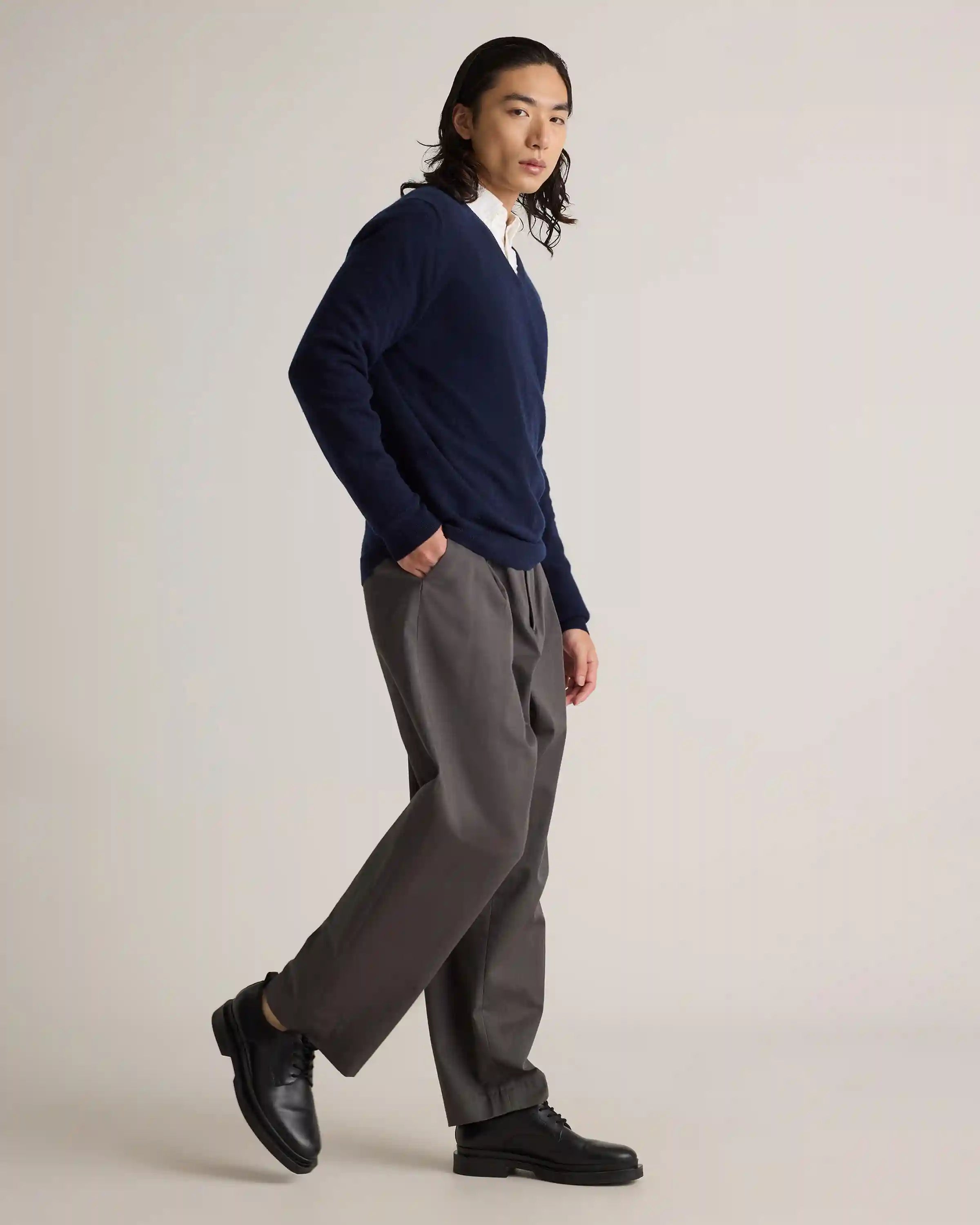 Mongolian Cashmere V-Neck Sweater