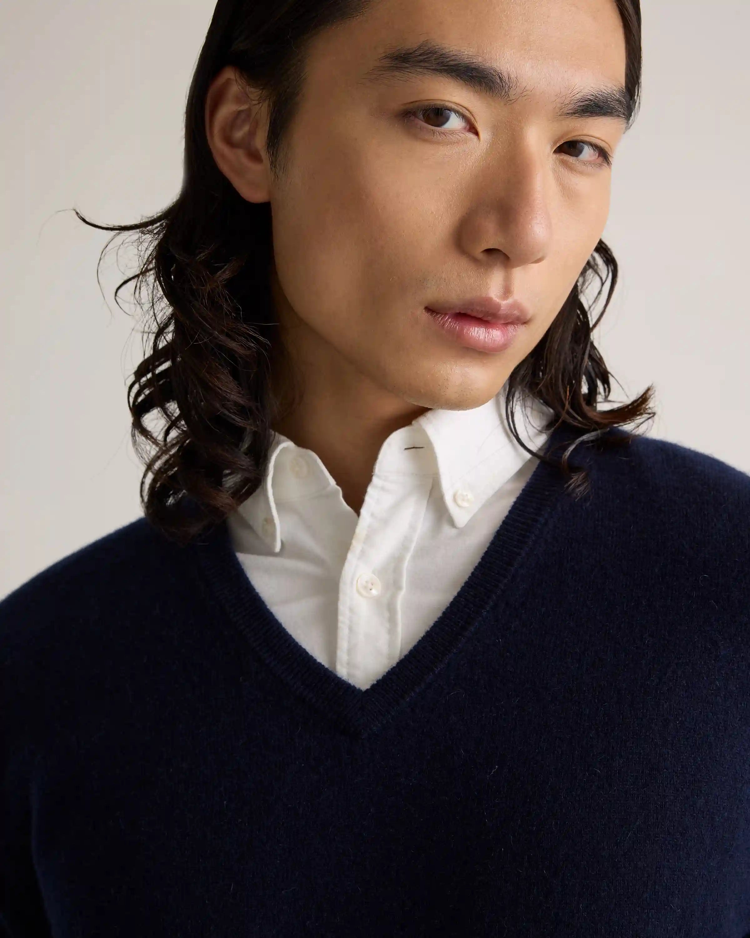 Mongolian Cashmere V-Neck Sweater