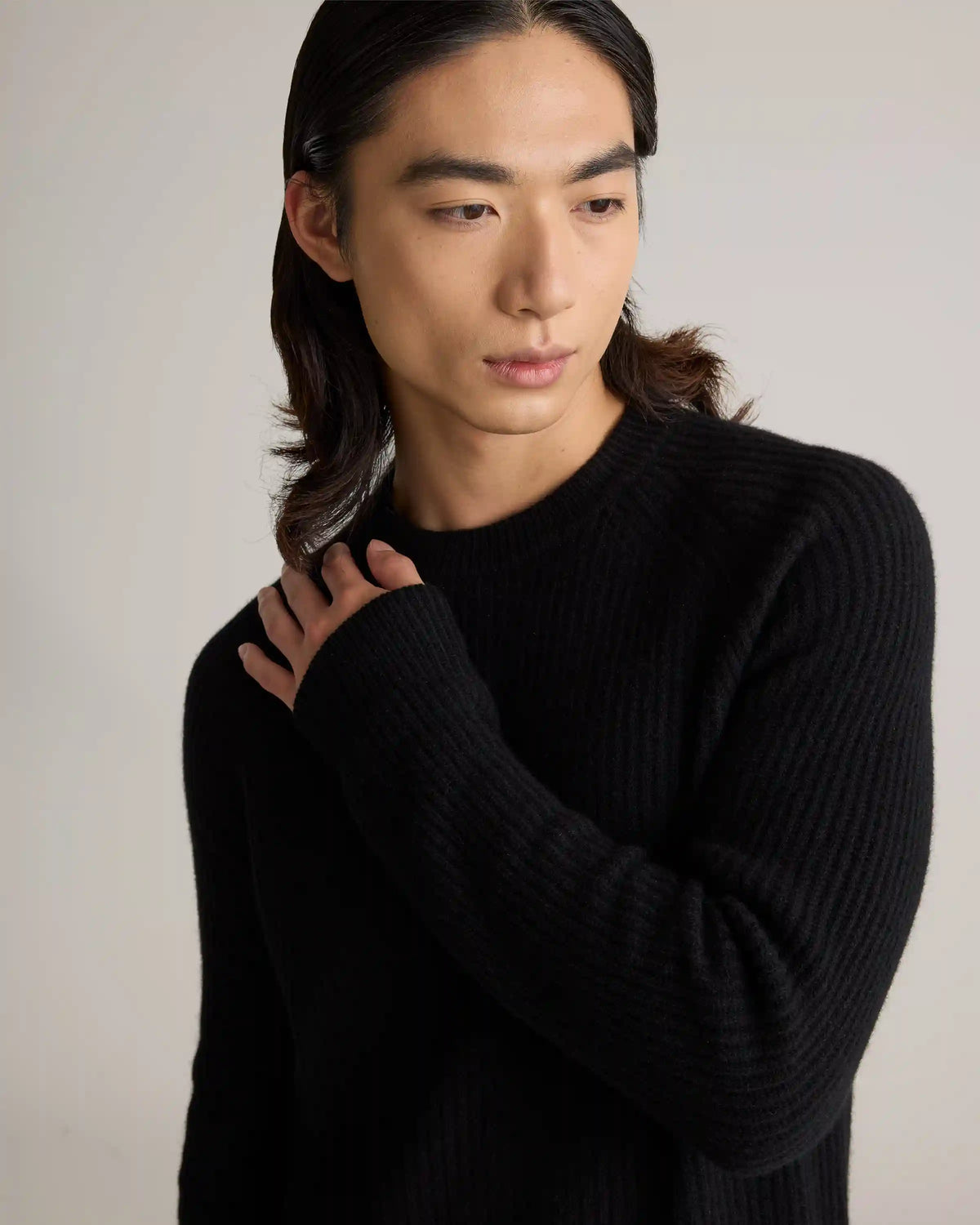 Mongolian Cashmere Fisherman Crewneck Sweater