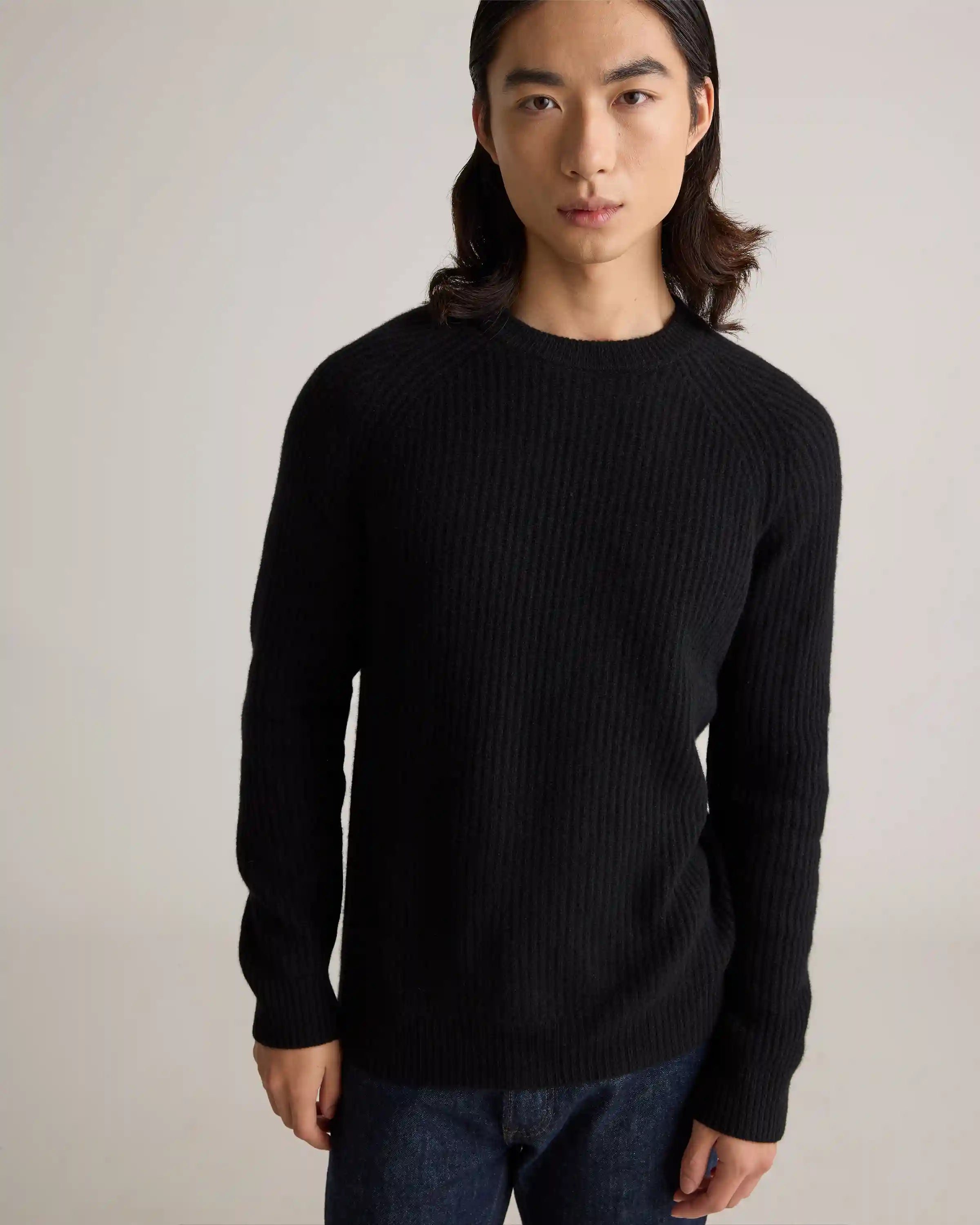 Mongolian Cashmere Fisherman Crewneck Sweater
