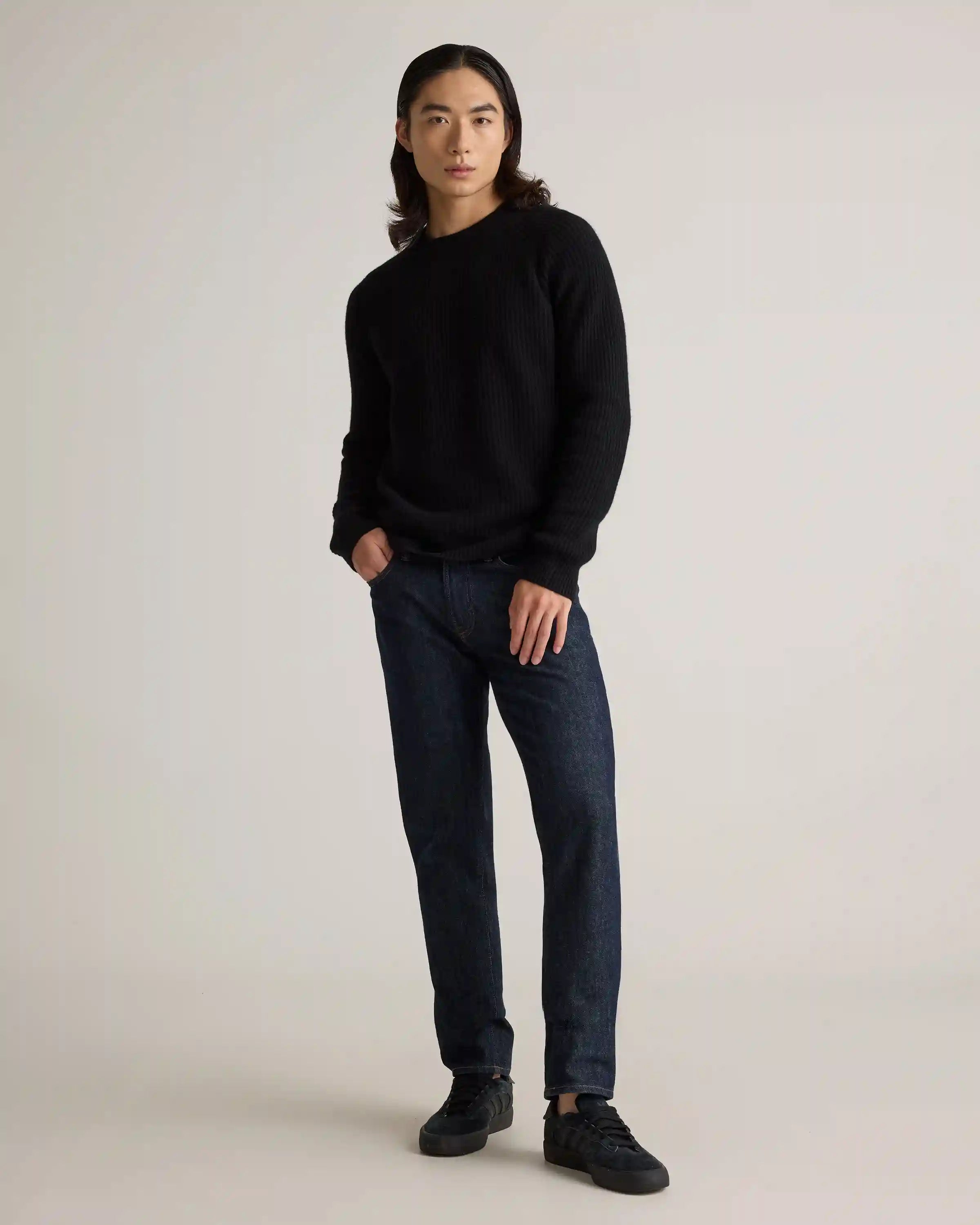 Mongolian Cashmere Fisherman Crewneck Sweater
