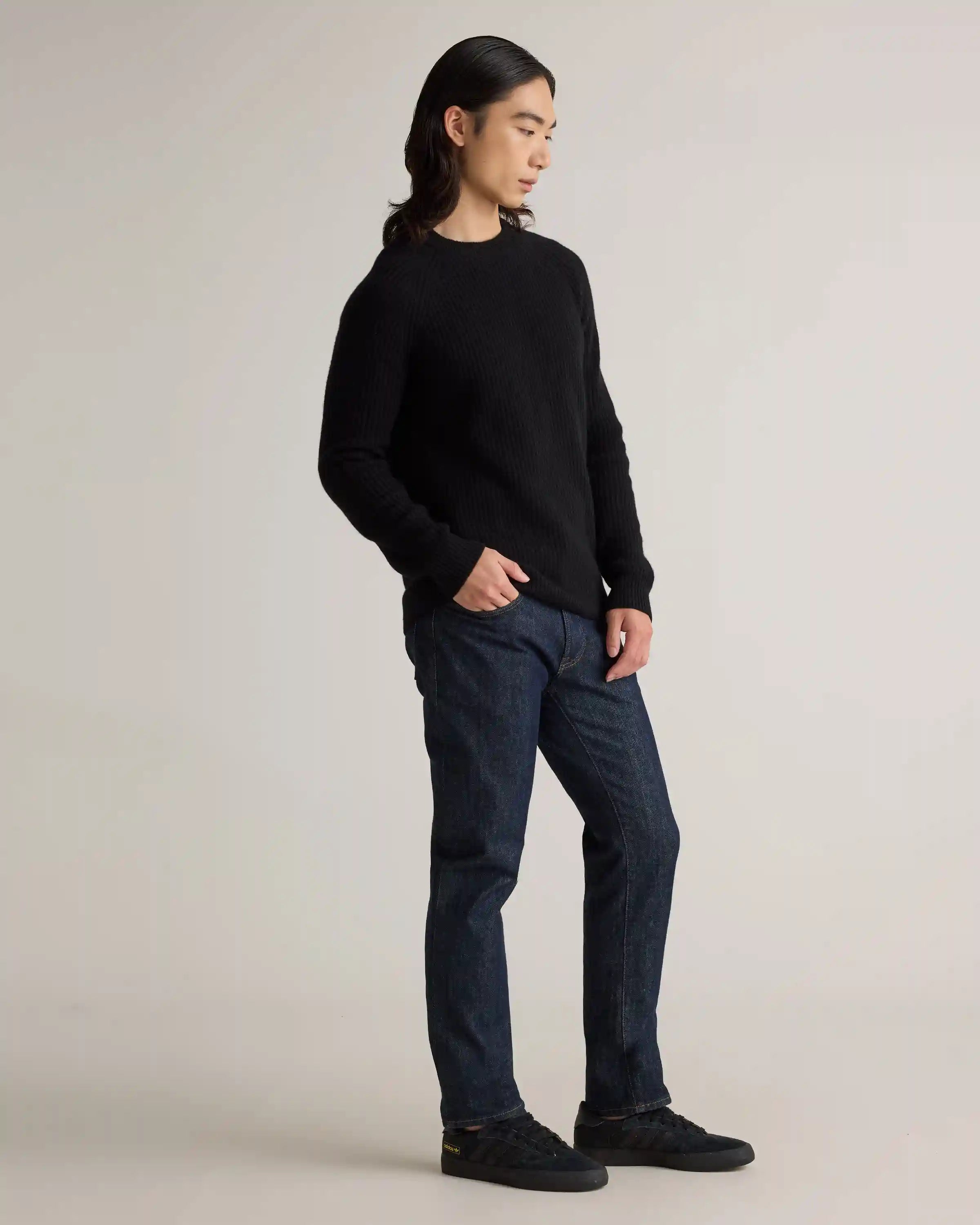 Mongolian Cashmere Fisherman Crewneck Sweater