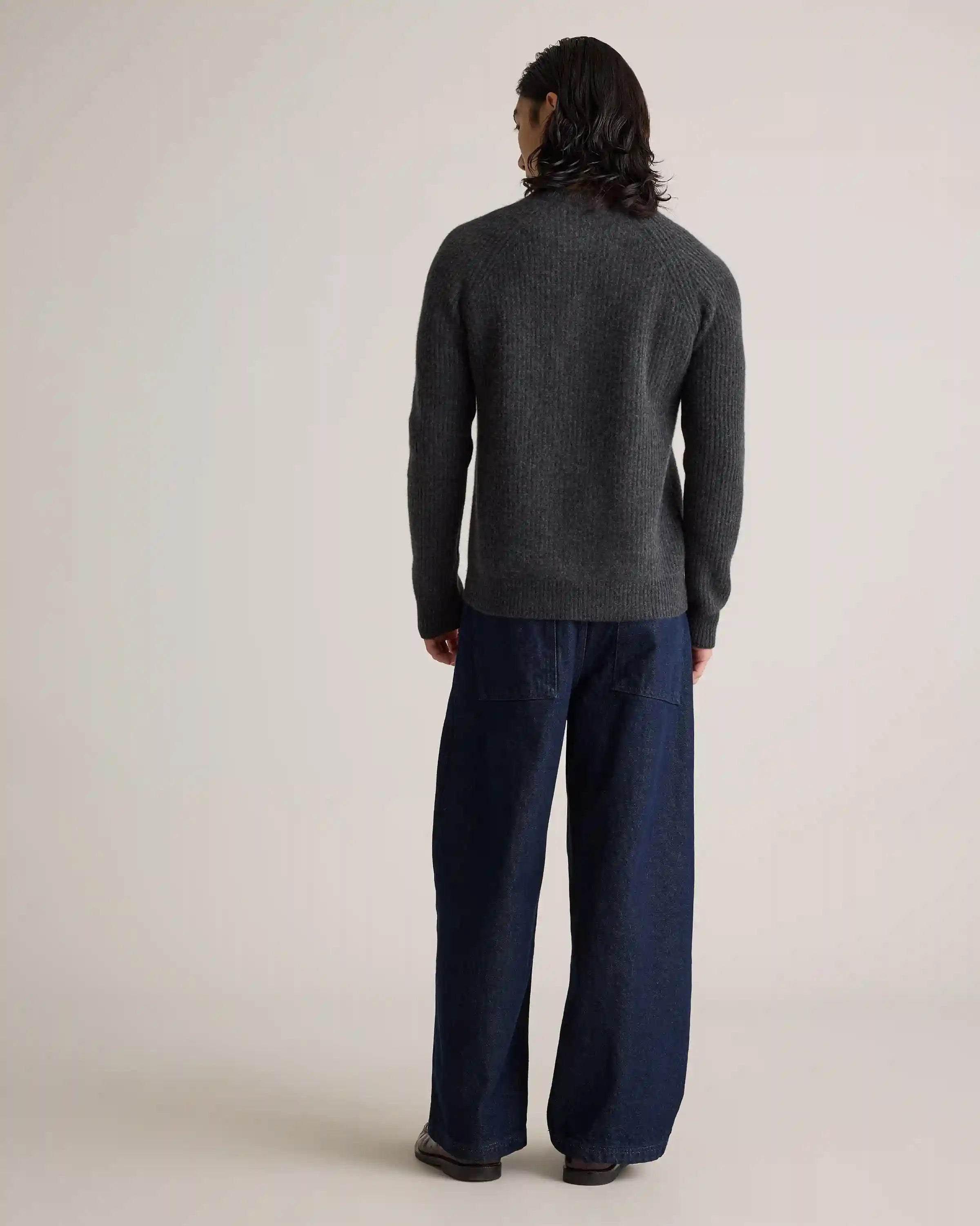 Mongolian Spring Cashmere Fisherman Crewneck Sweater