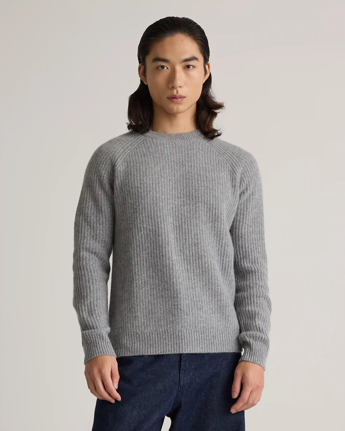 Mongolian Cashmere Fisherman Crewneck Sweater
