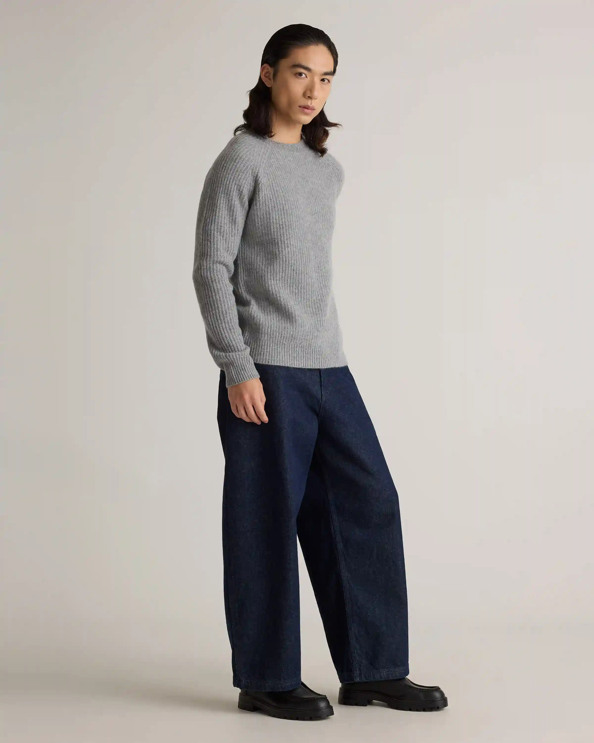 Mongolian Cashmere Fisherman Crewneck Sweater