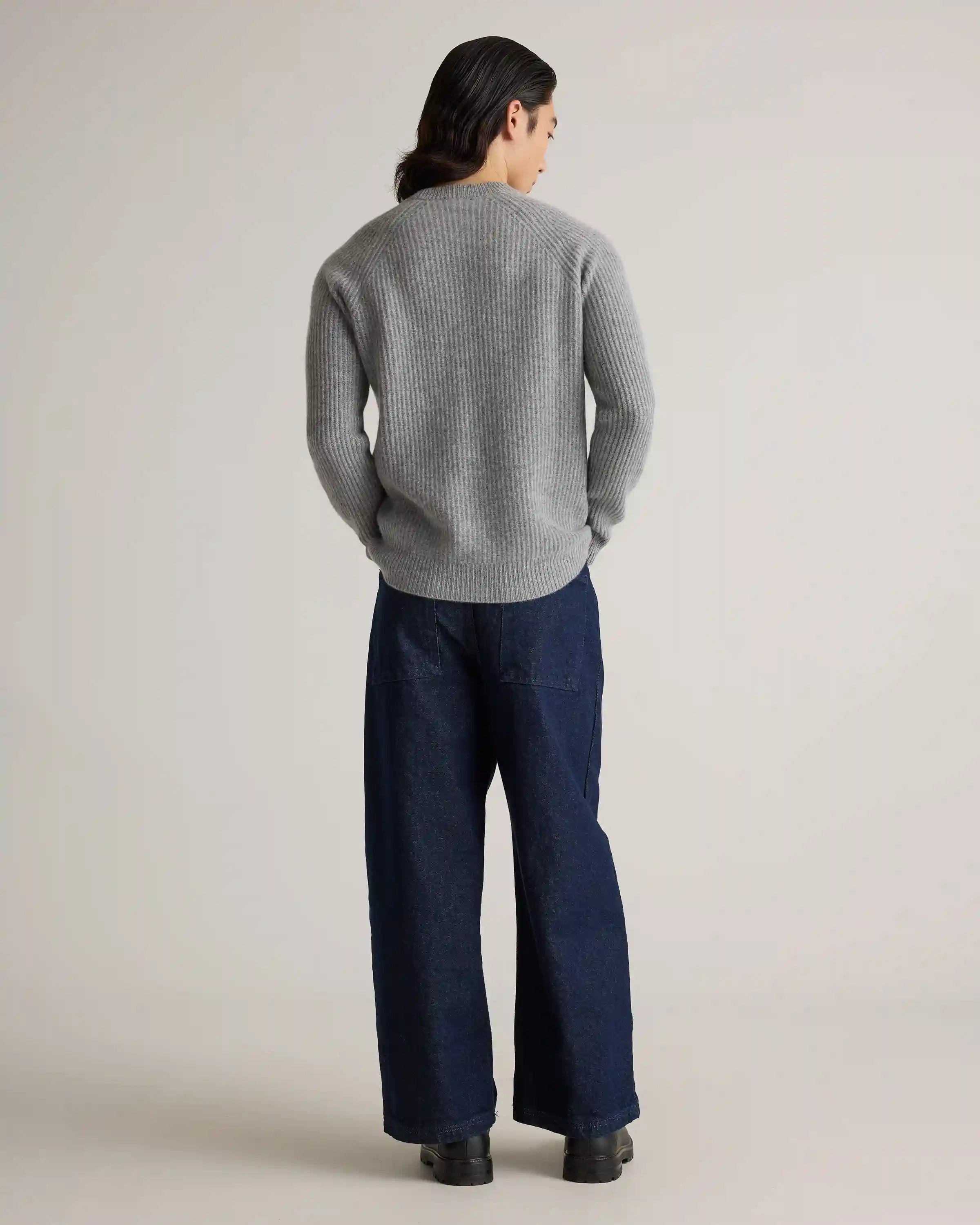 Mongolian Cashmere Fisherman Crewneck Sweater
