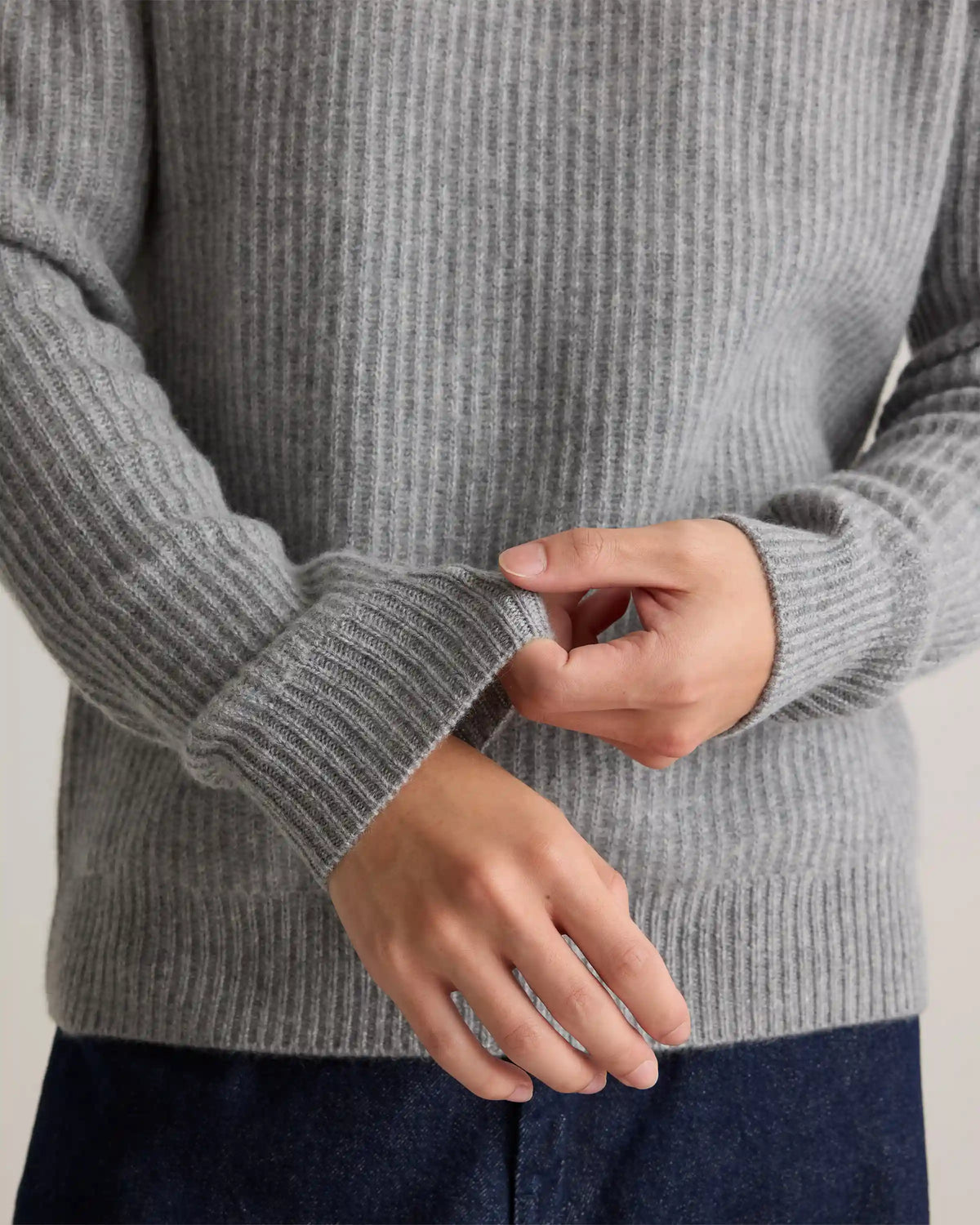 Mongolian Cashmere Fisherman Crewneck Sweater
