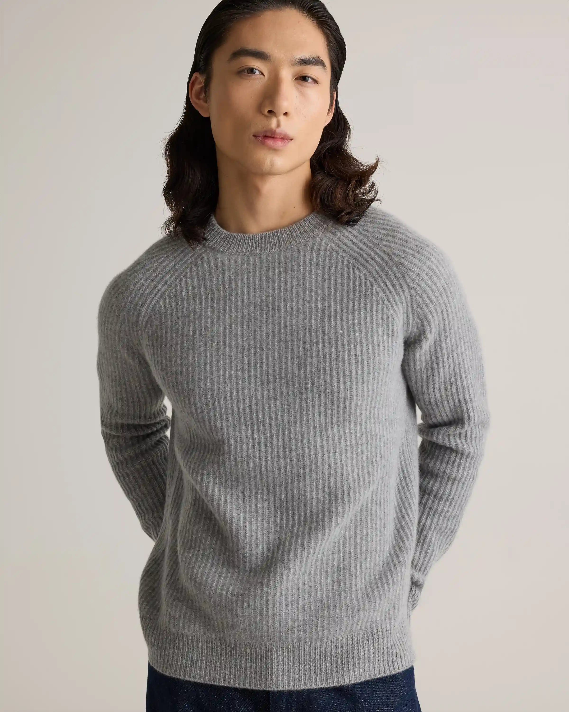 Mongolian Cashmere Fisherman Crewneck Sweater