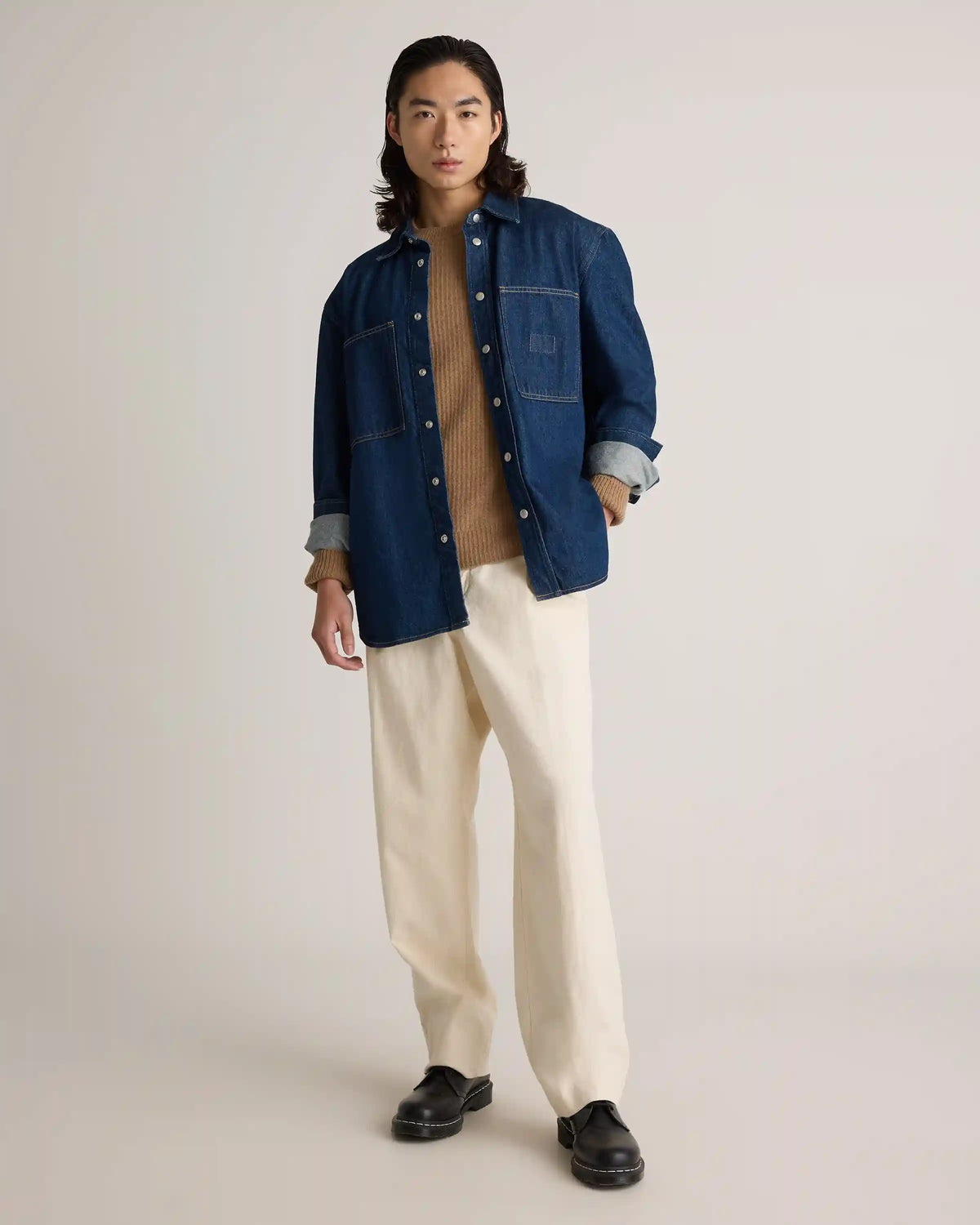 Mongolian Cashmere Fisherman Crewneck Sweater