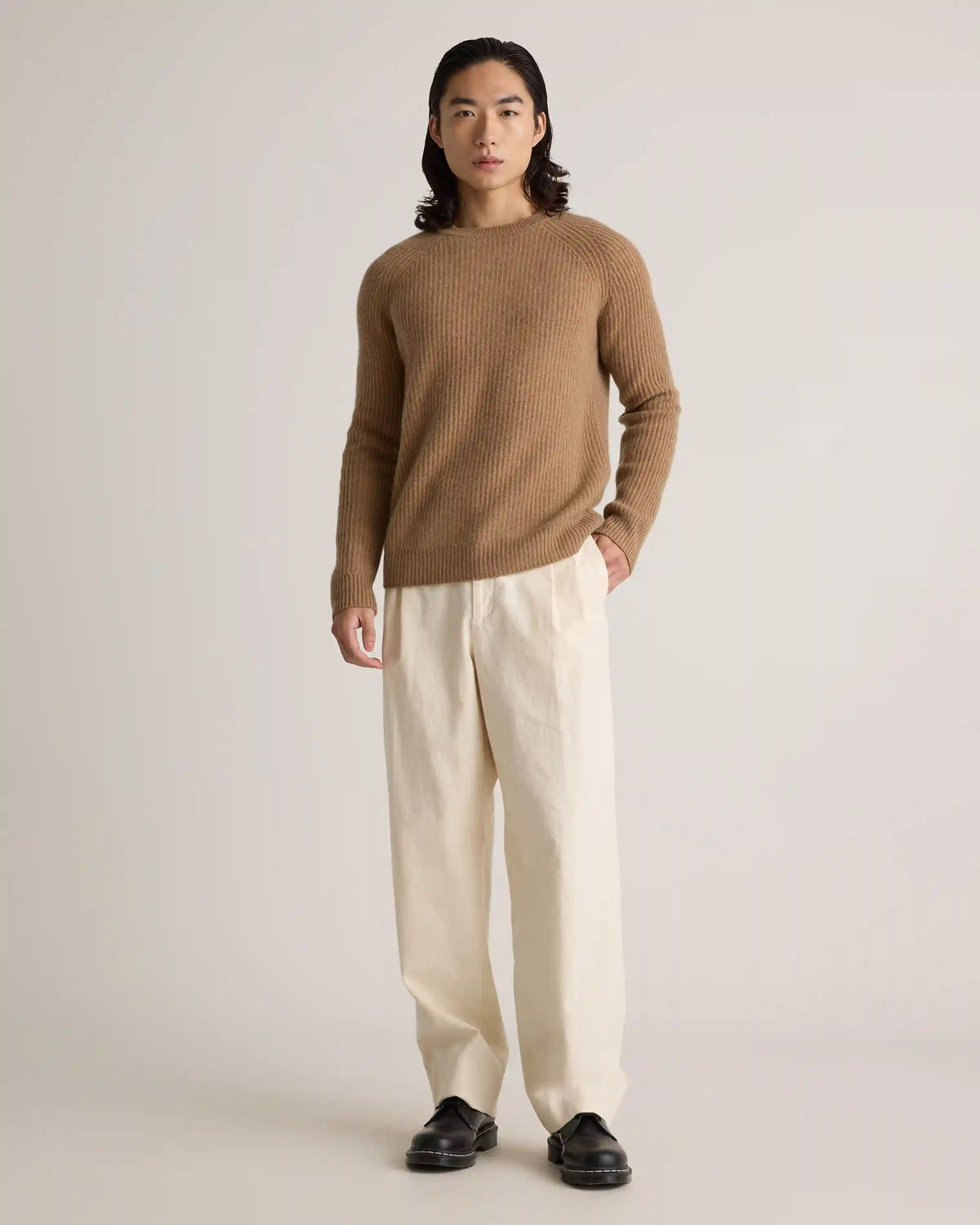 Mongolian Cashmere Fisherman Crewneck Sweater