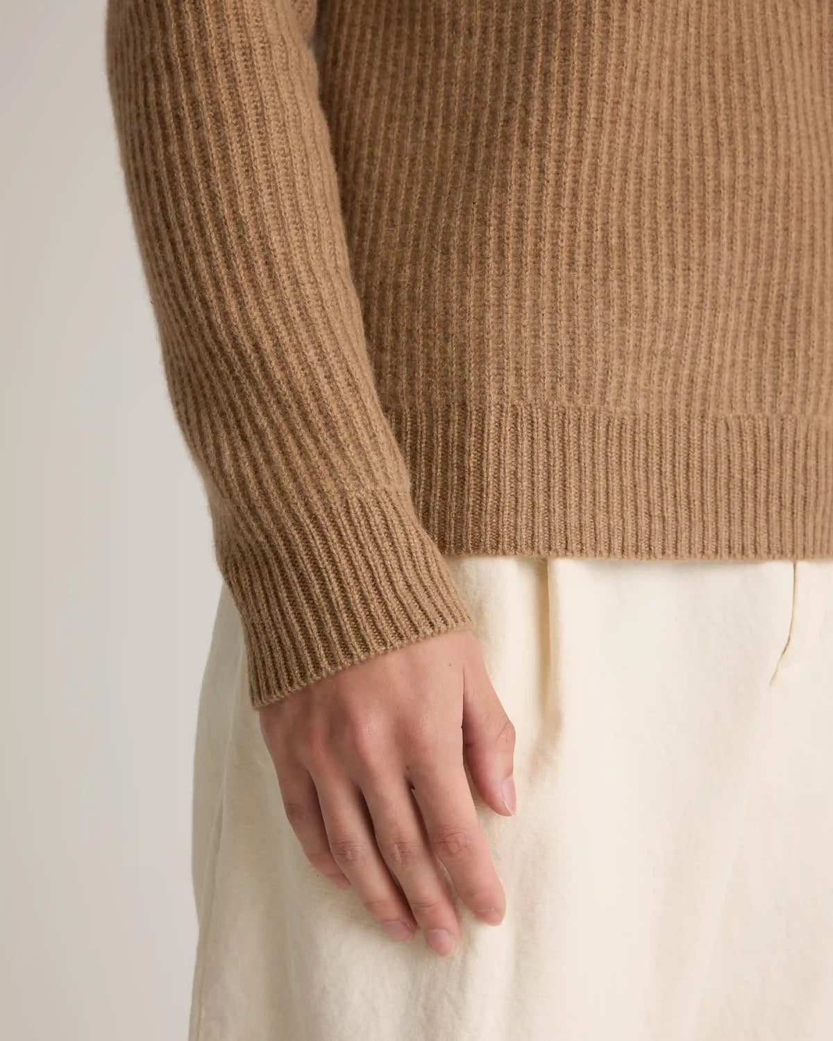 Mongolian Cashmere Fisherman Crewneck Sweater