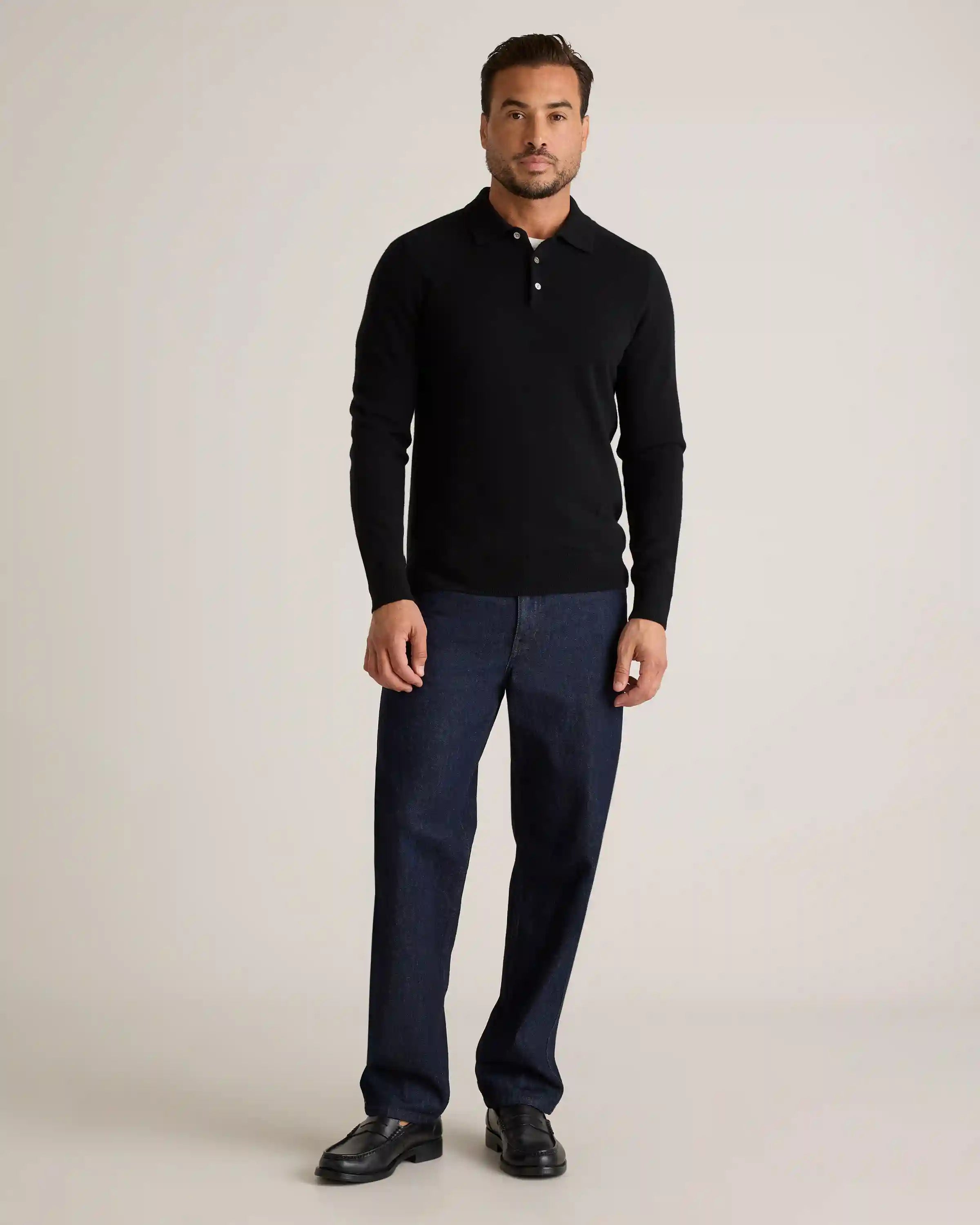 Mongolian Cashmere Polo Sweater