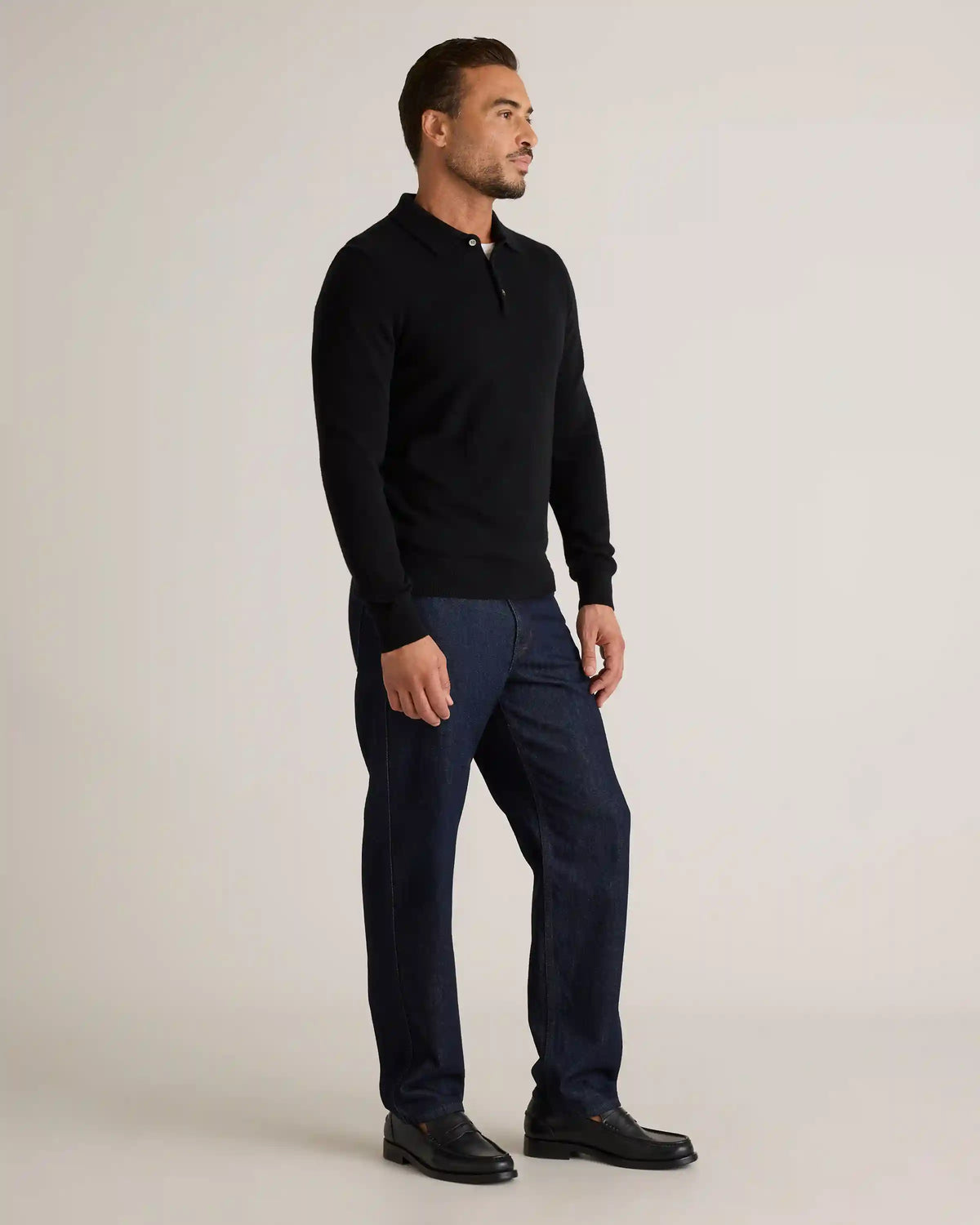 Mongolian Cashmere Polo Sweater
