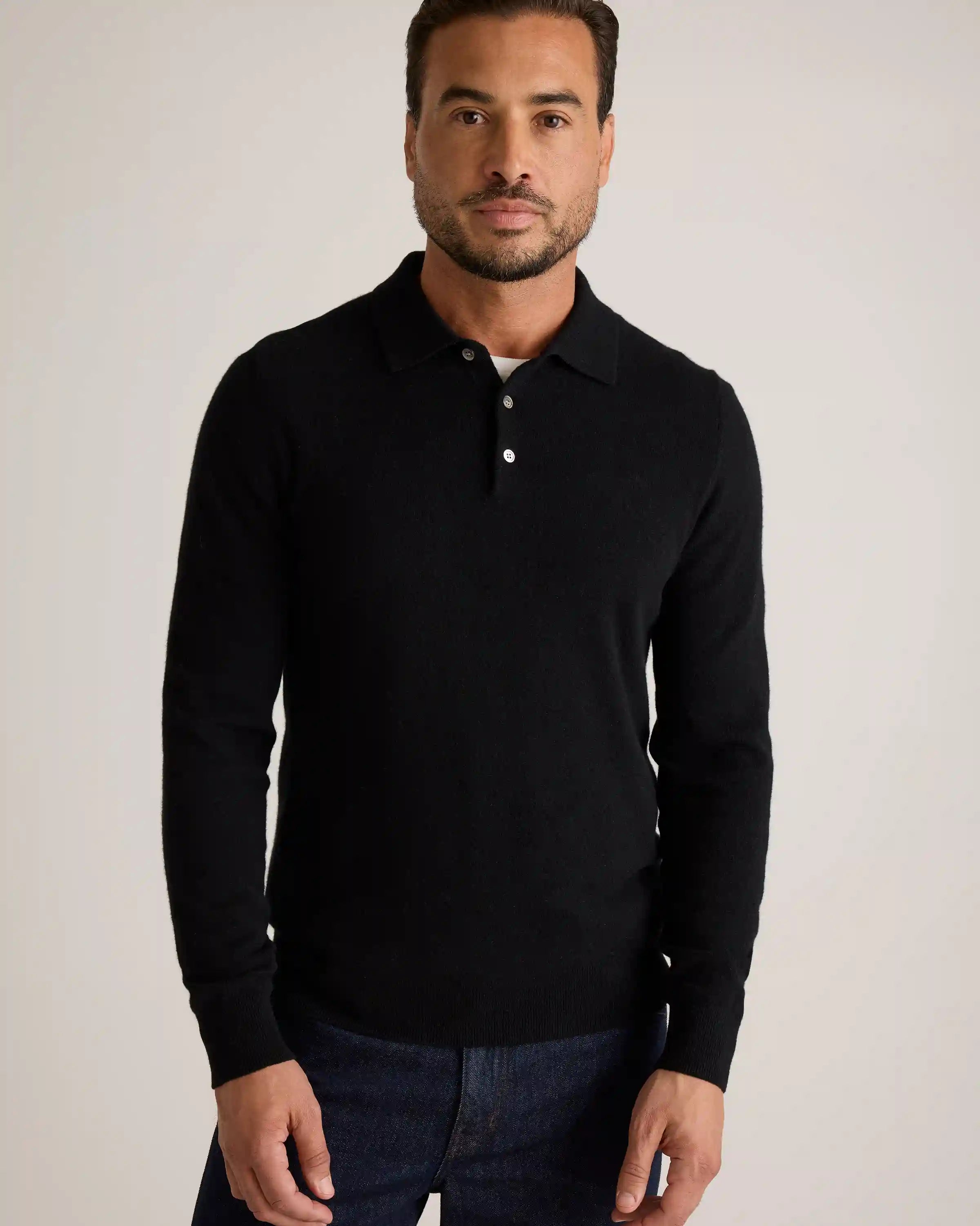 Mongolian Cashmere Polo Sweater