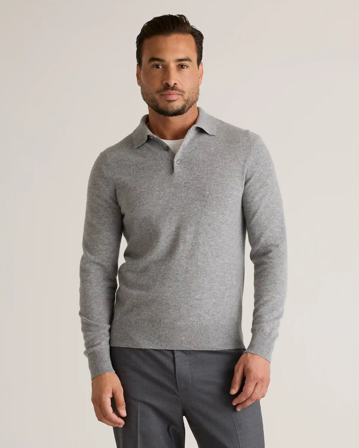 Mongolian Cashmere Polo Sweater