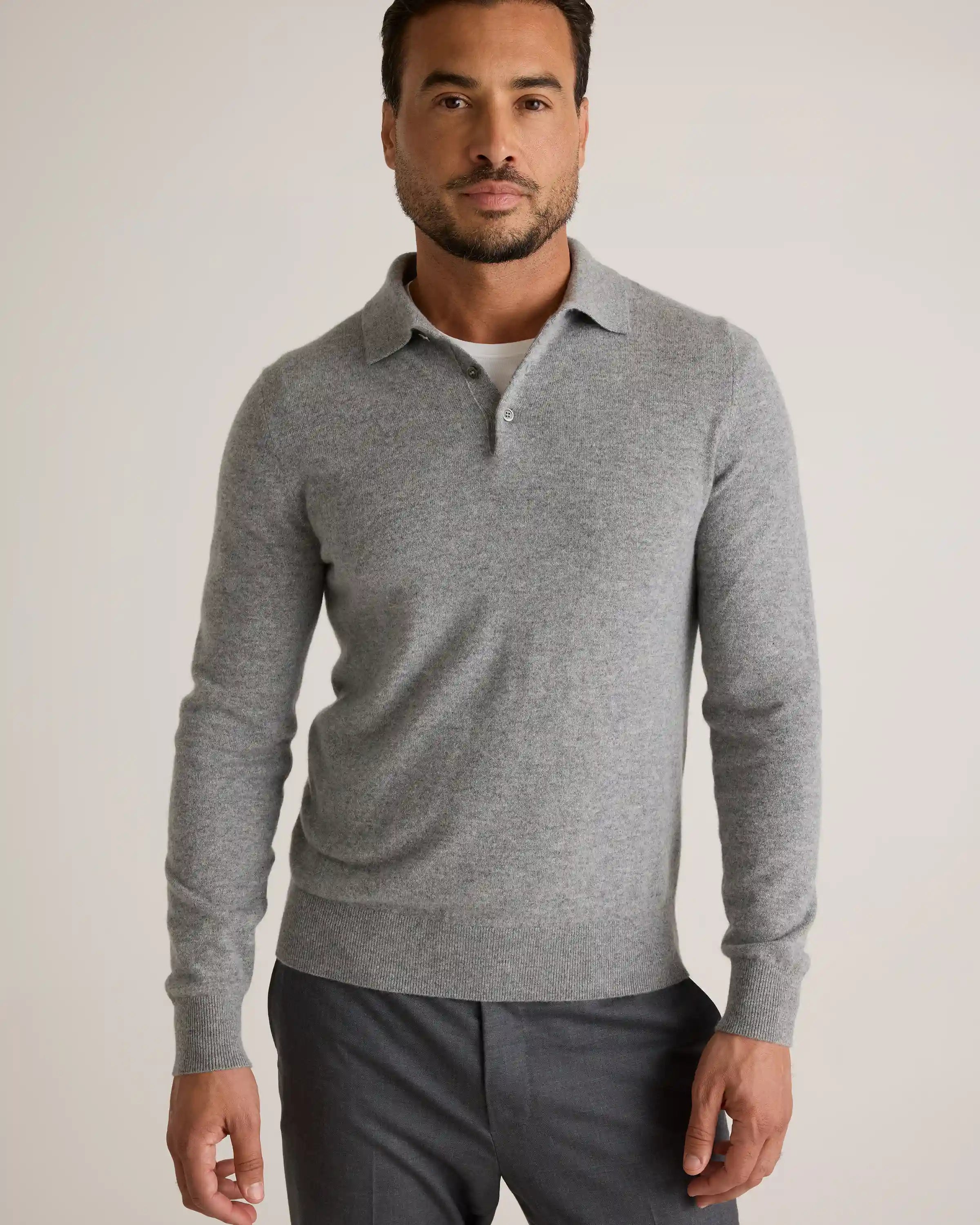 Mongolian Cashmere Polo Sweater