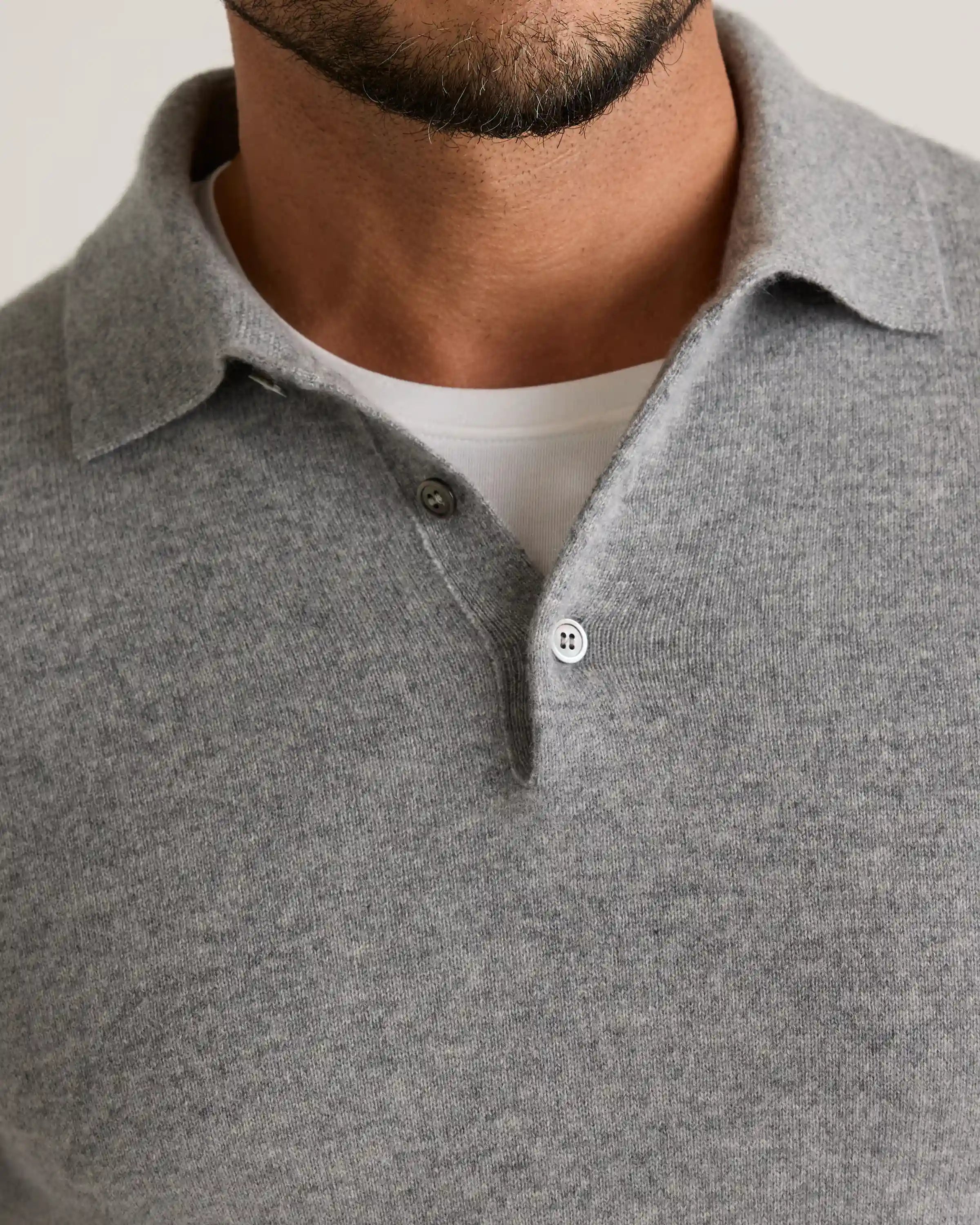 Mongolian Cashmere Polo Sweater