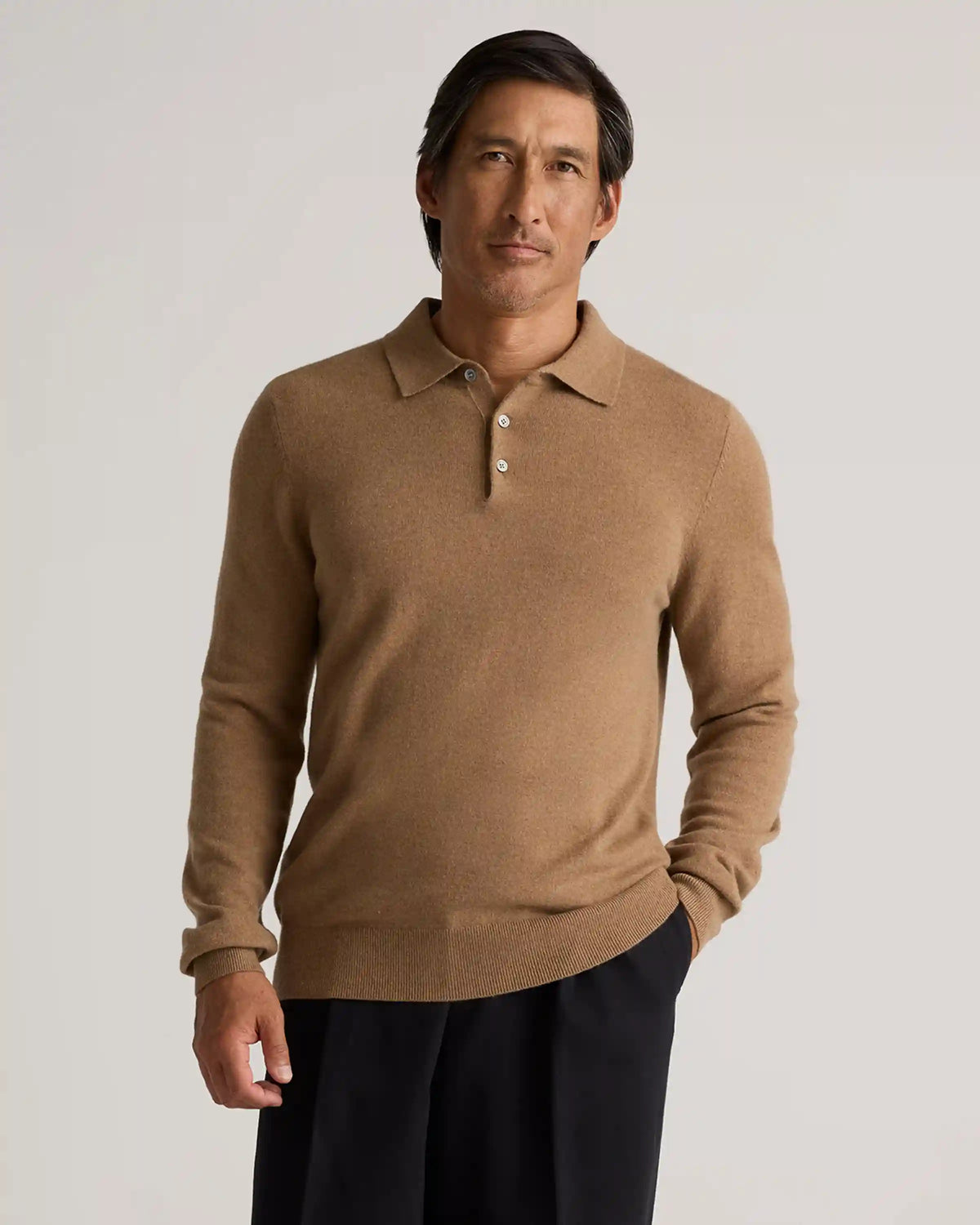 Mongolian Cashmere Polo Sweater
