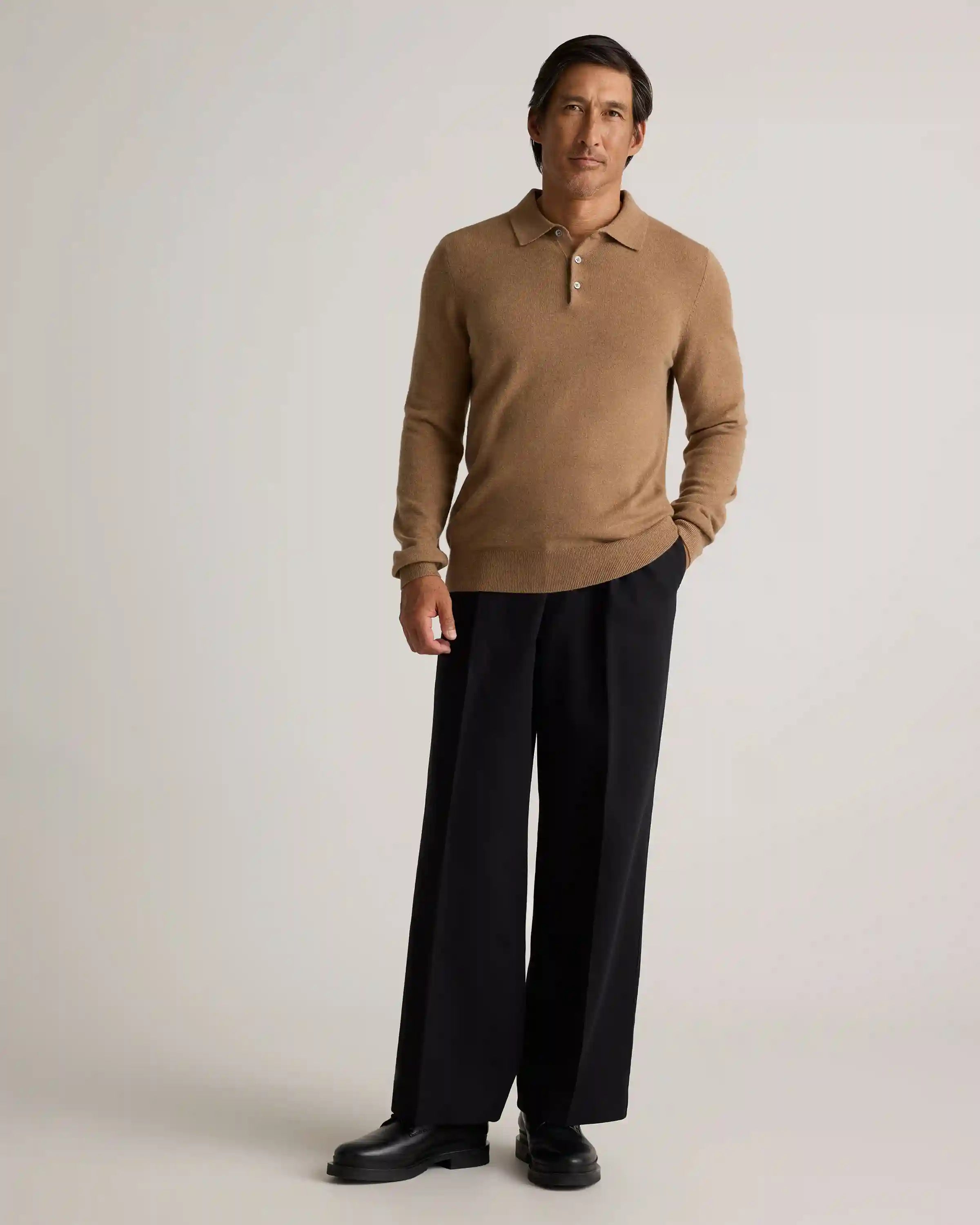 Mongolian Cashmere Polo Sweater