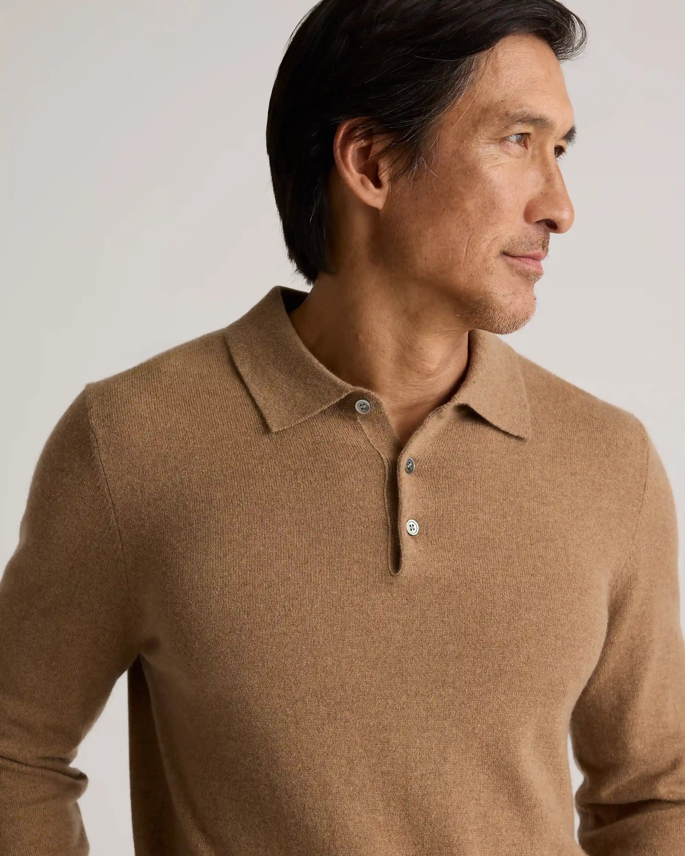 Mongolian Cashmere Polo Sweater
