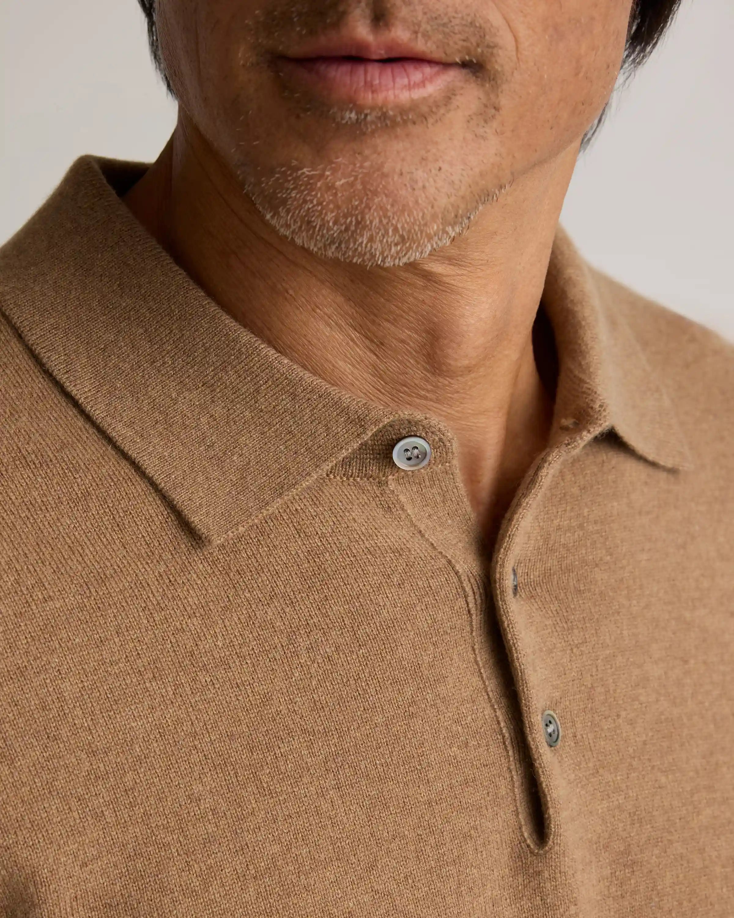 Mongolian Cashmere Polo Sweater