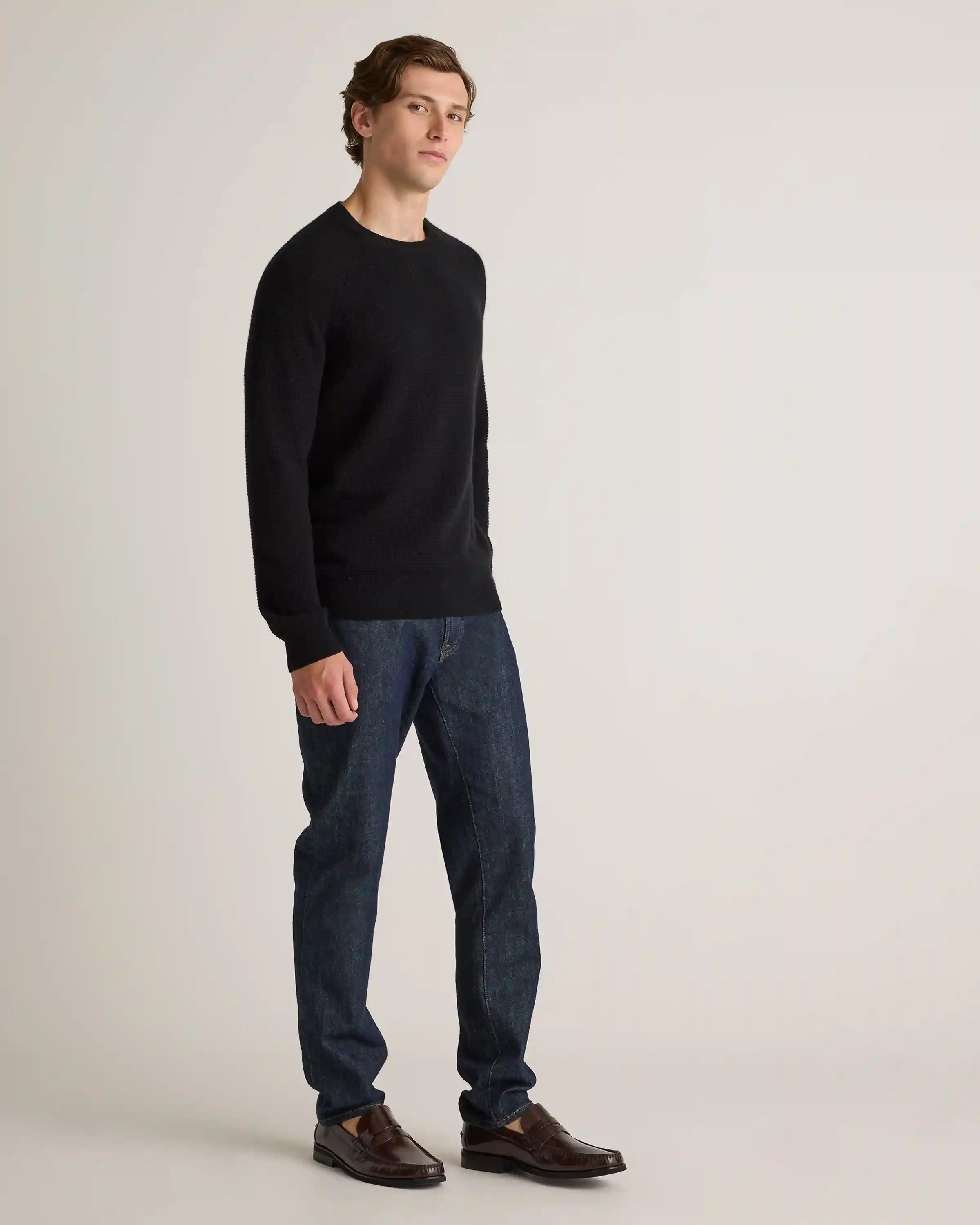 Mongolian Cashmere Waffle Sweatshirt