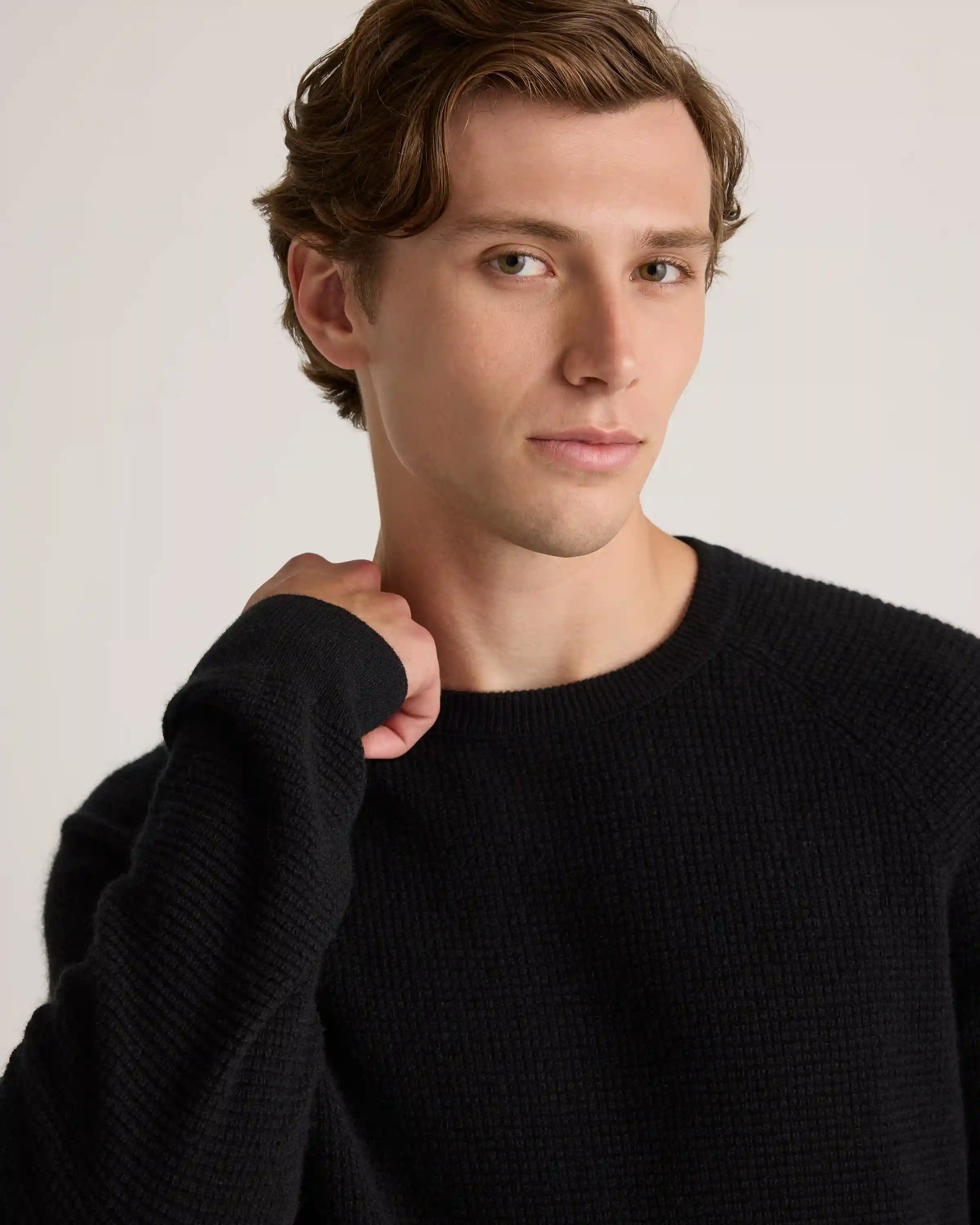 Mongolian Cashmere Waffle Sweatshirt