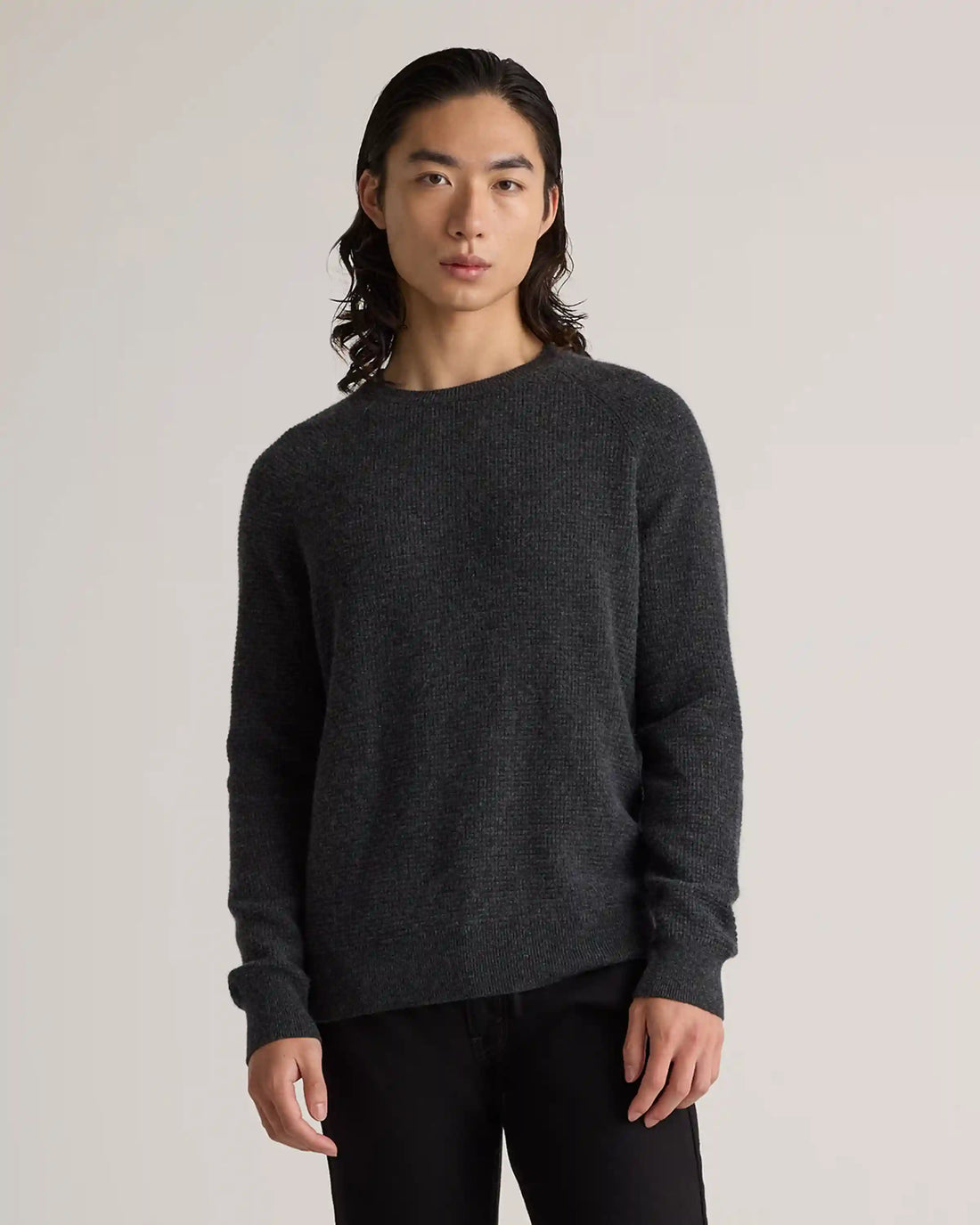 Mongolian Cashmere Waffle Sweatshirt