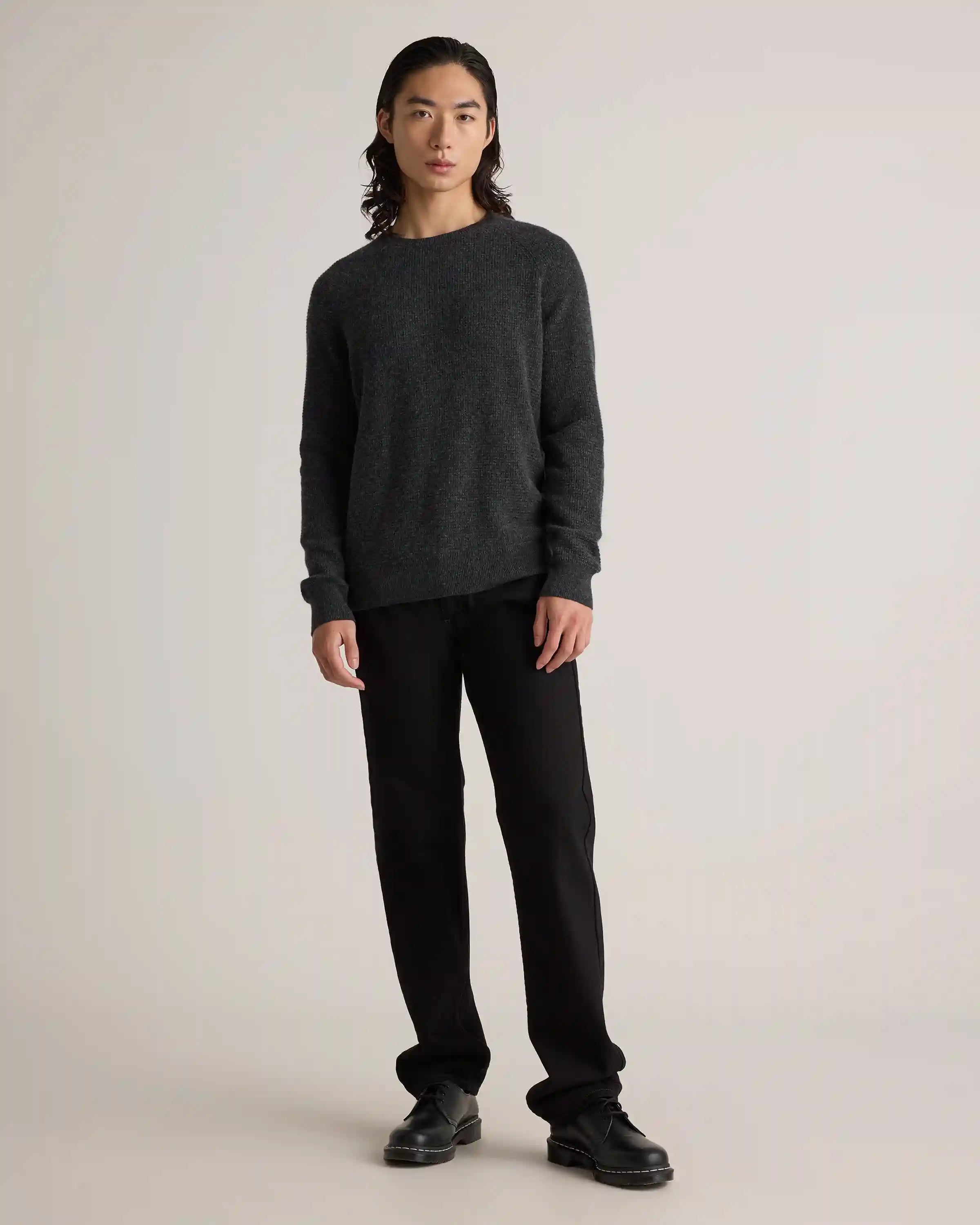 Mongolian Cashmere Waffle Sweatshirt