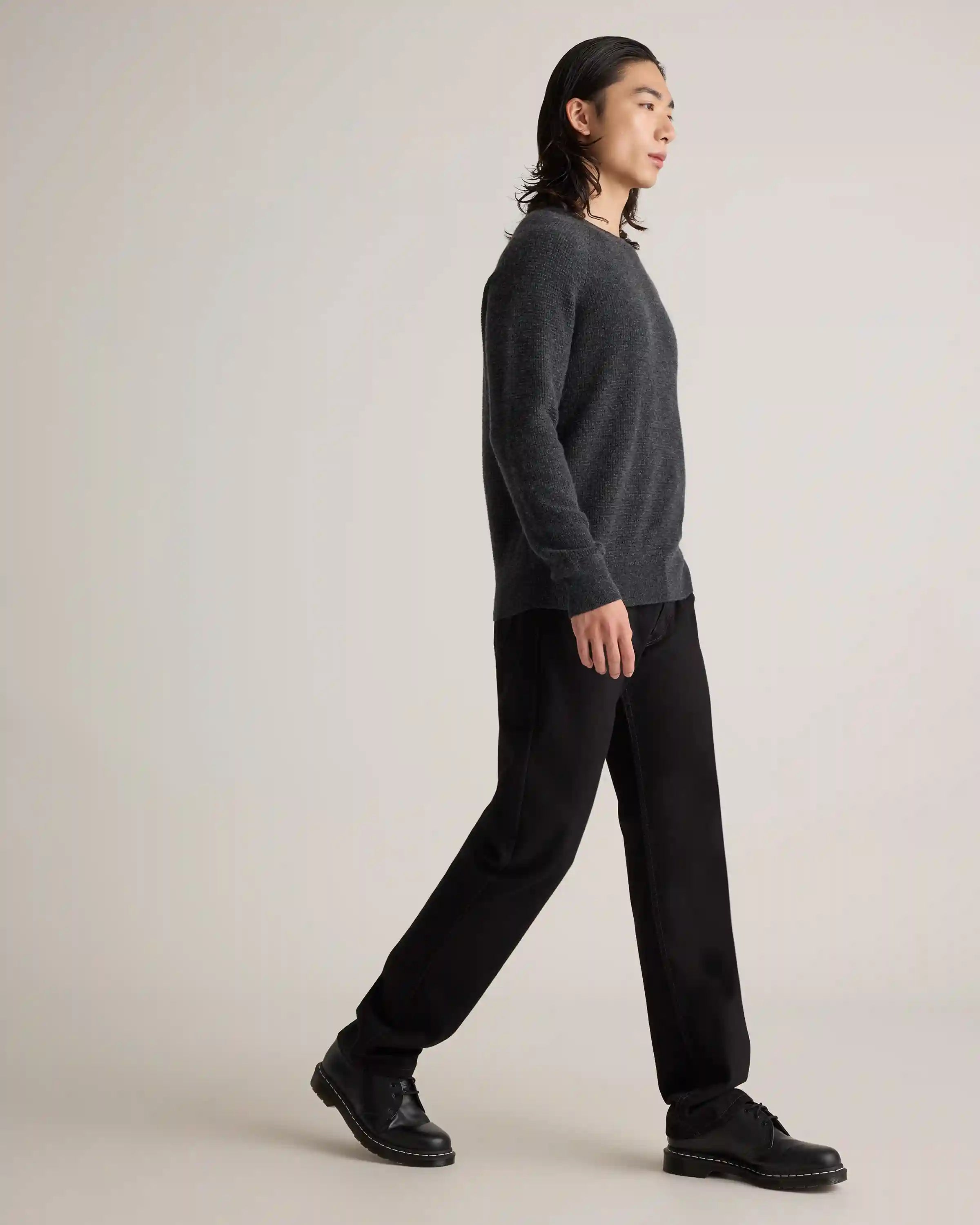 Mongolian Cashmere Waffle Sweatshirt