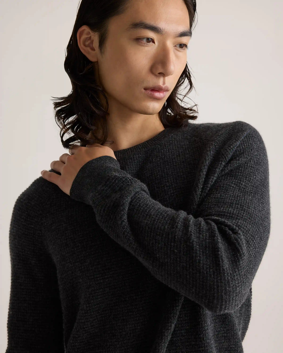 Mongolian Cashmere Waffle Sweatshirt