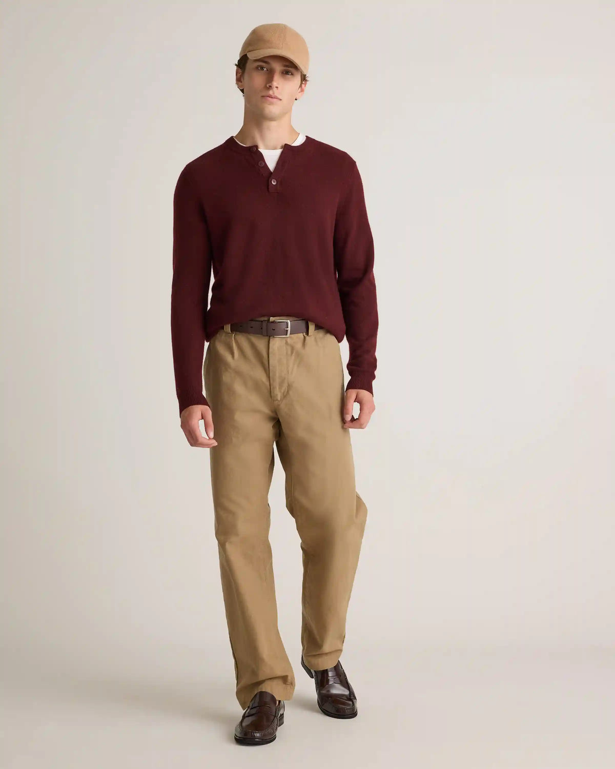 Mongolian Cashmere Henley Sweater