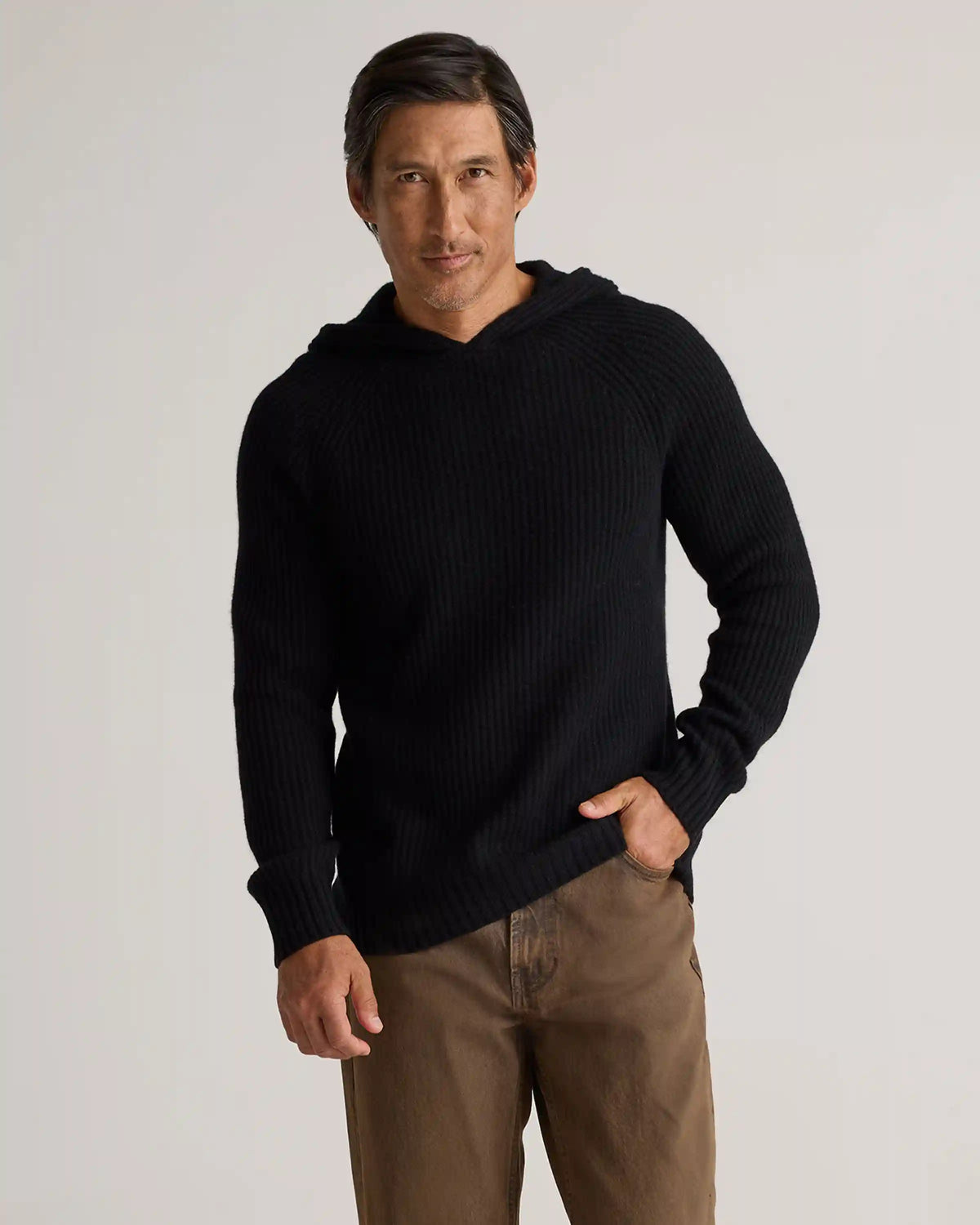 Mongolian Cashmere Fisherman Pullover Hoodie