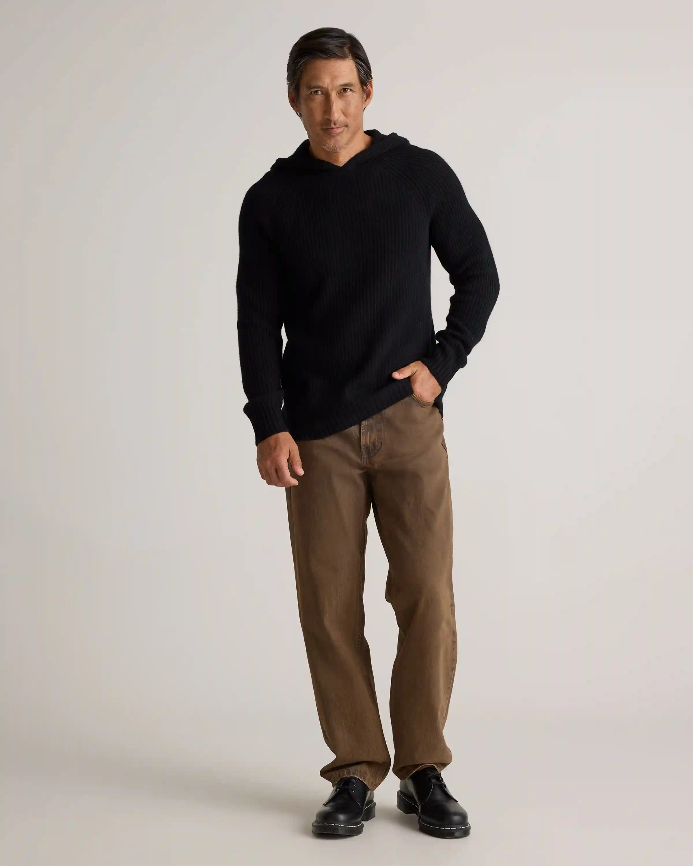 Mongolian Cashmere Fisherman Pullover Hoodie