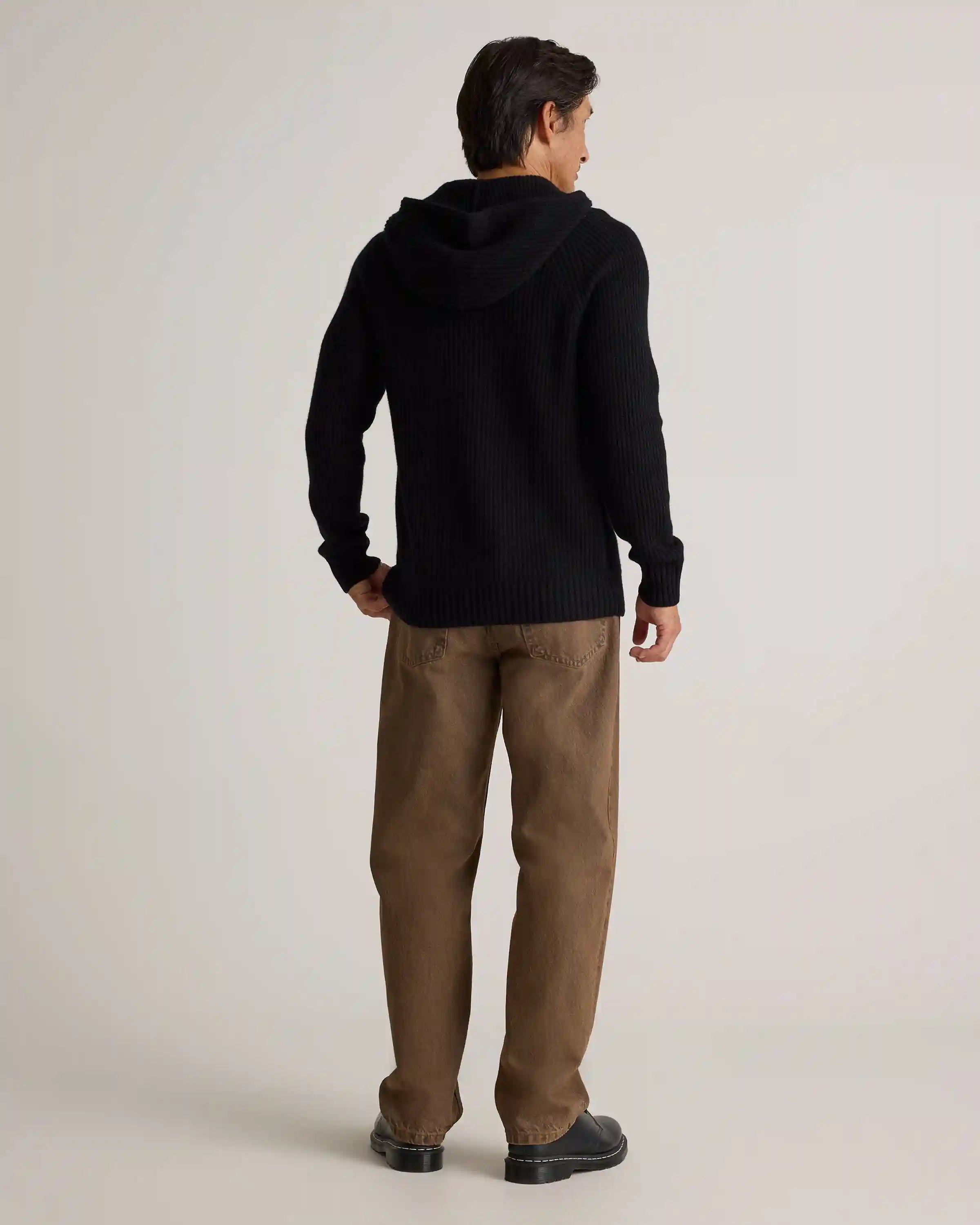 Mongolian Cashmere Fisherman Pullover Hoodie