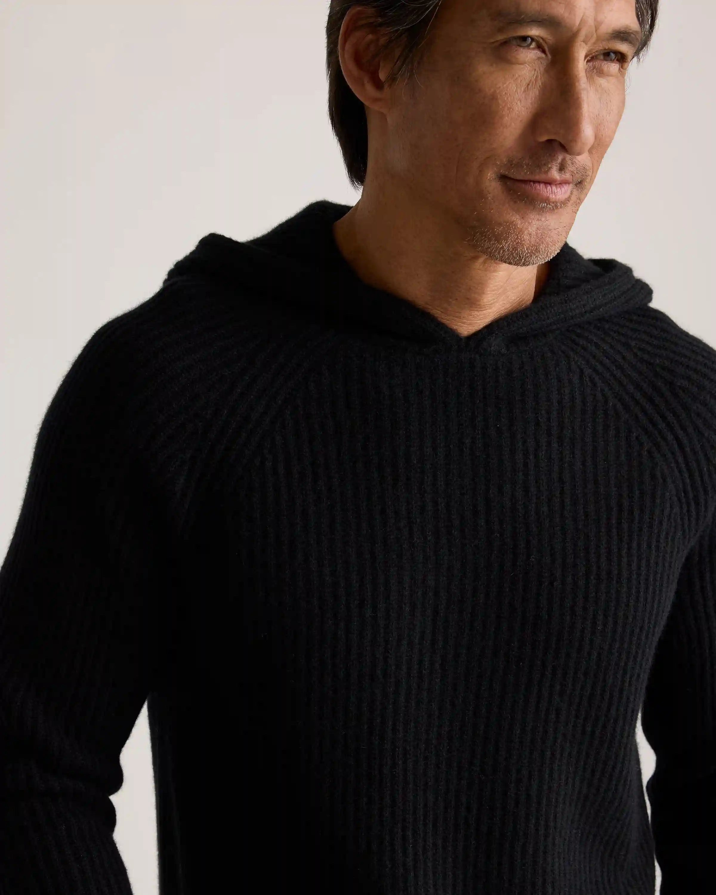 Mongolian Cashmere Fisherman Pullover Hoodie